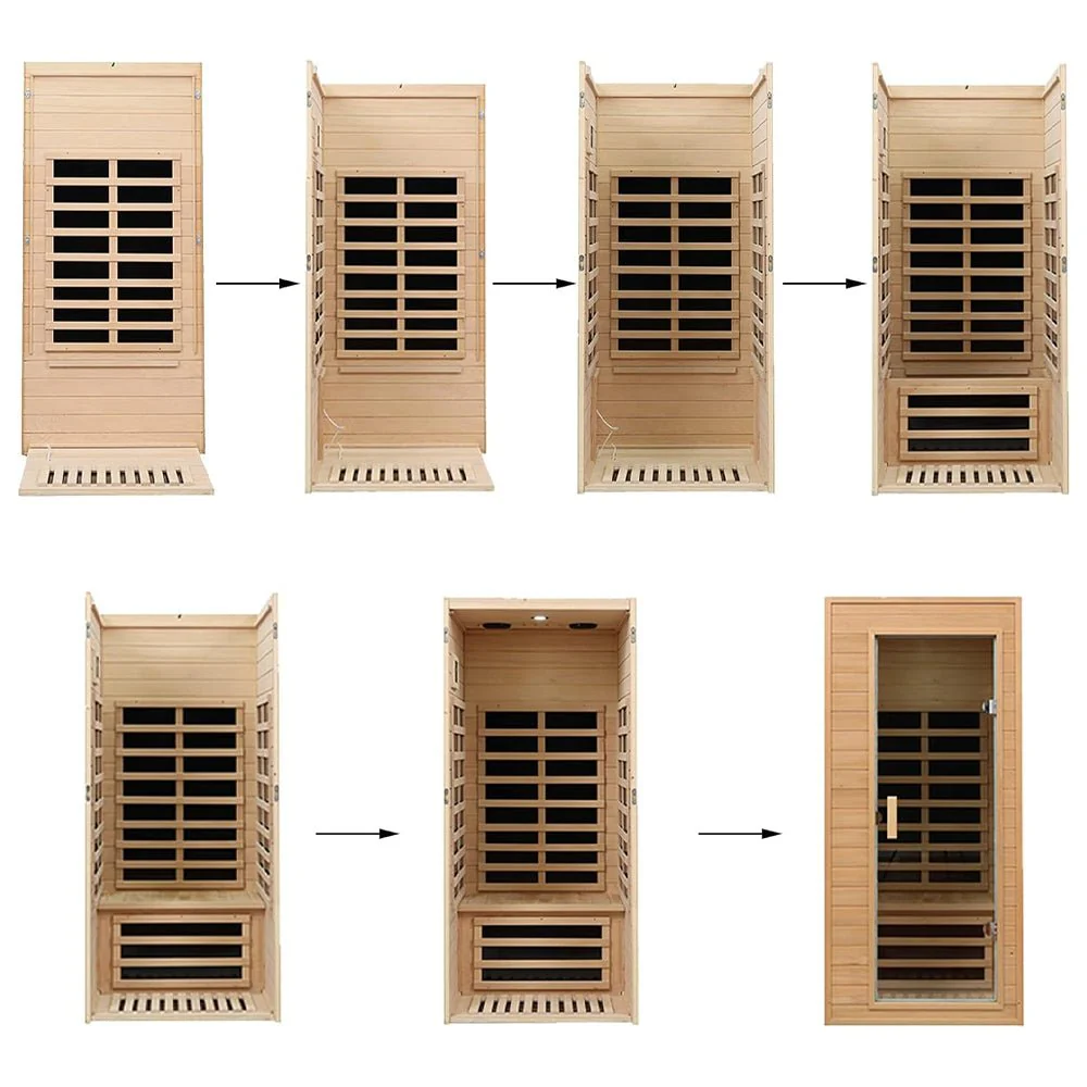 Thermora Elara Premium 1-Person Indoor Low EMF FAR Infrared Heat Hemlock Wood Personal Home Spa Sauna, 1200W (SAK27463) - Image 6
