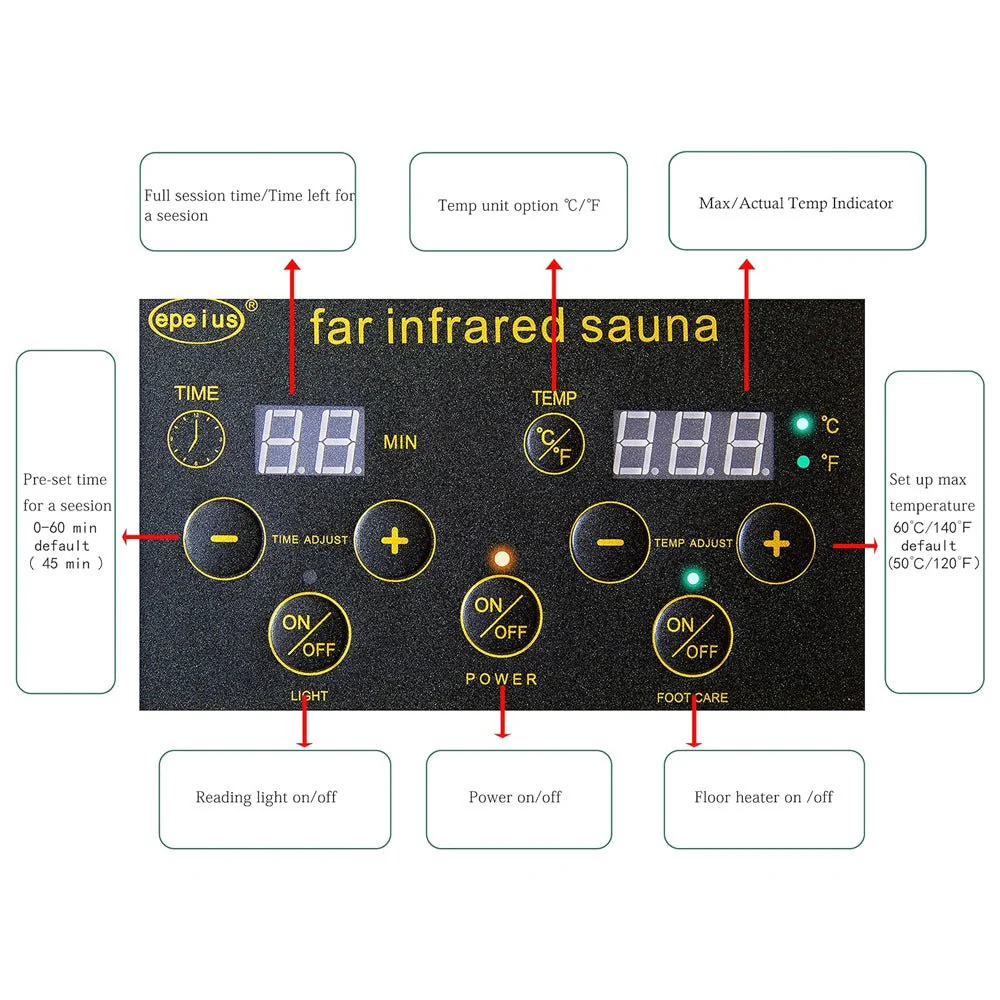 Thermora Elara Premium 1-Person Indoor Low EMF FAR Infrared Heat Hemlock Wood Personal Home Spa Sauna, 1200W (SAK27463) - Image 8
