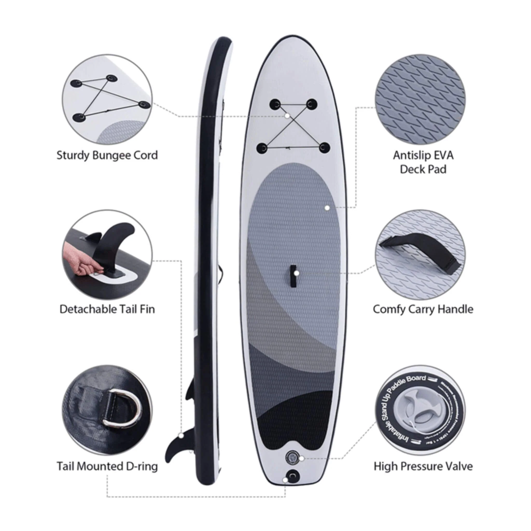 10FT Inflatable Blow Up SUP Paddle Board W/ Carrying Bag & Pump (SAK43678) - Image 4