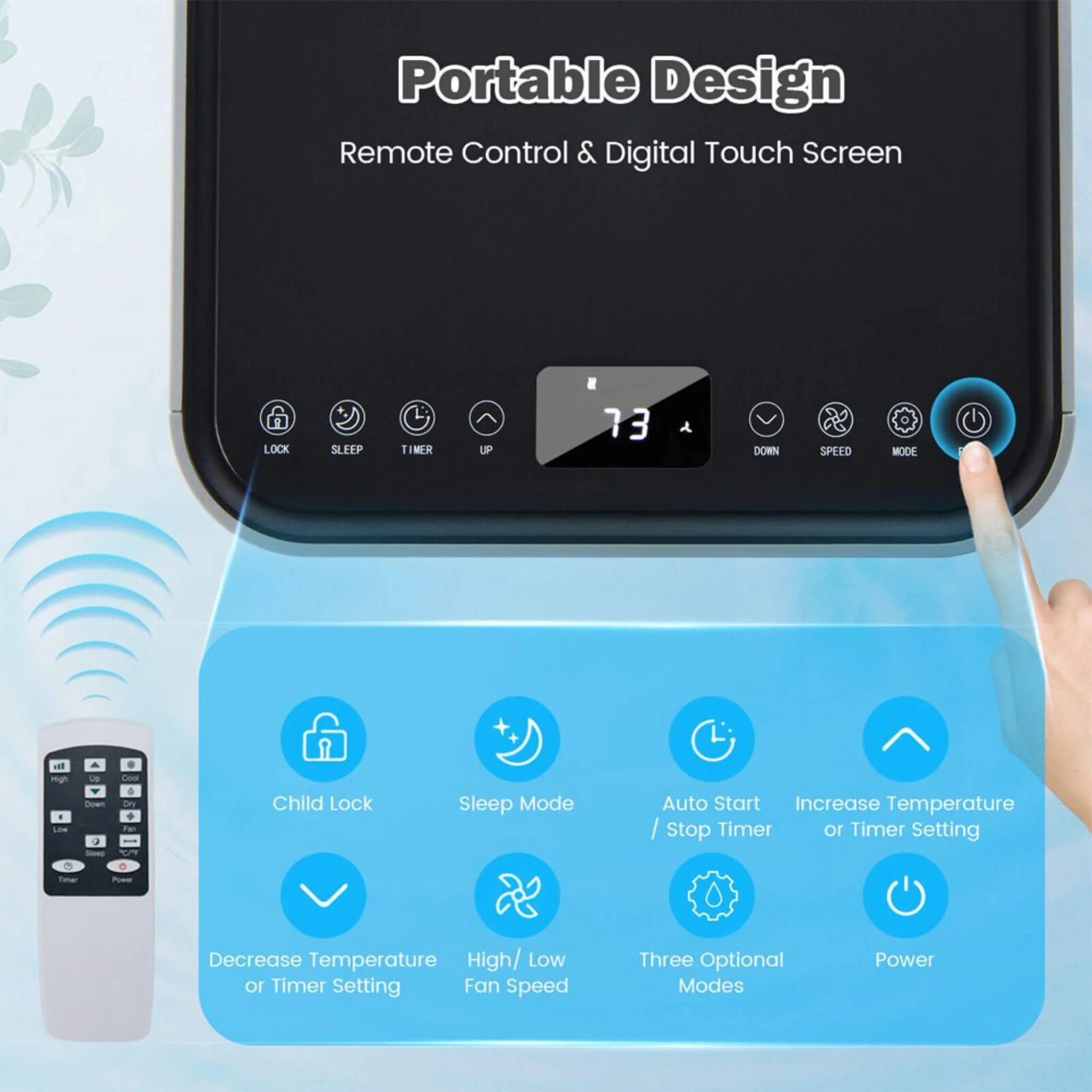 10K BTU Portable Room Air Conditioner Unit With Dehumidifier And Fan Mode (SAK30782) - Image 11