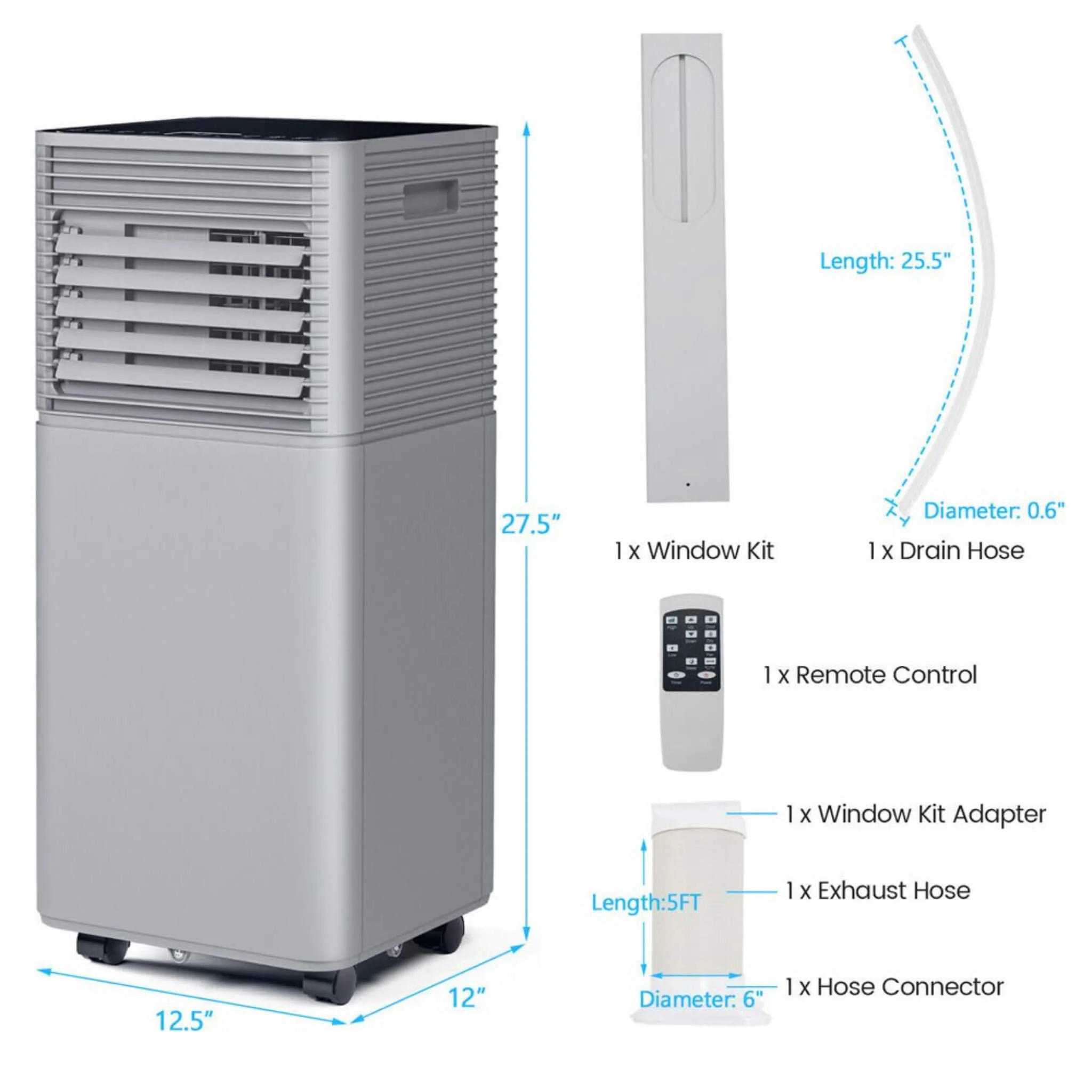 10K BTU Portable Room Air Conditioner Unit With Dehumidifier And Fan Mode (SAK30782) - Image 4