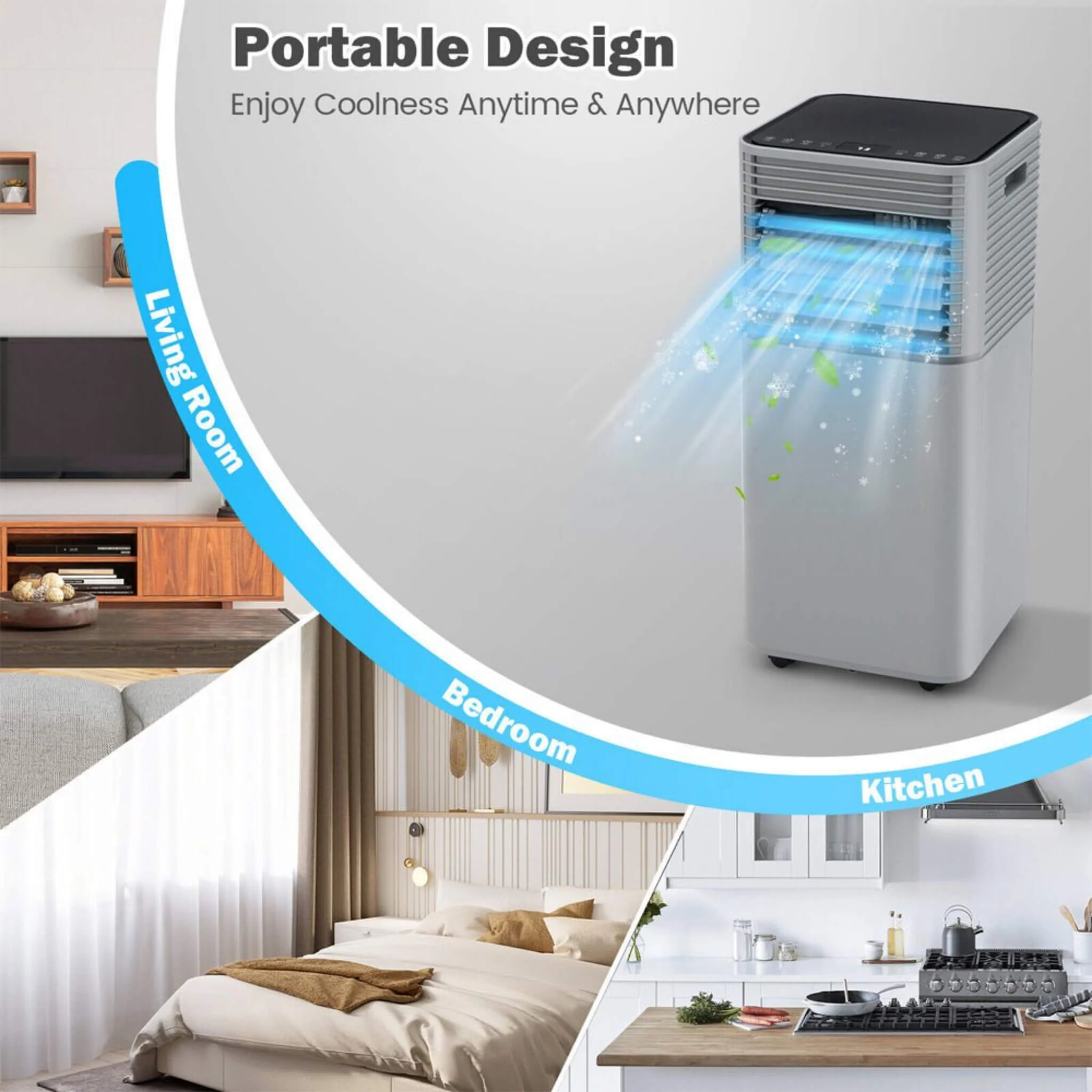 10K BTU Portable Room Air Conditioner Unit With Dehumidifier And Fan Mode (SAK30782) - Image 7