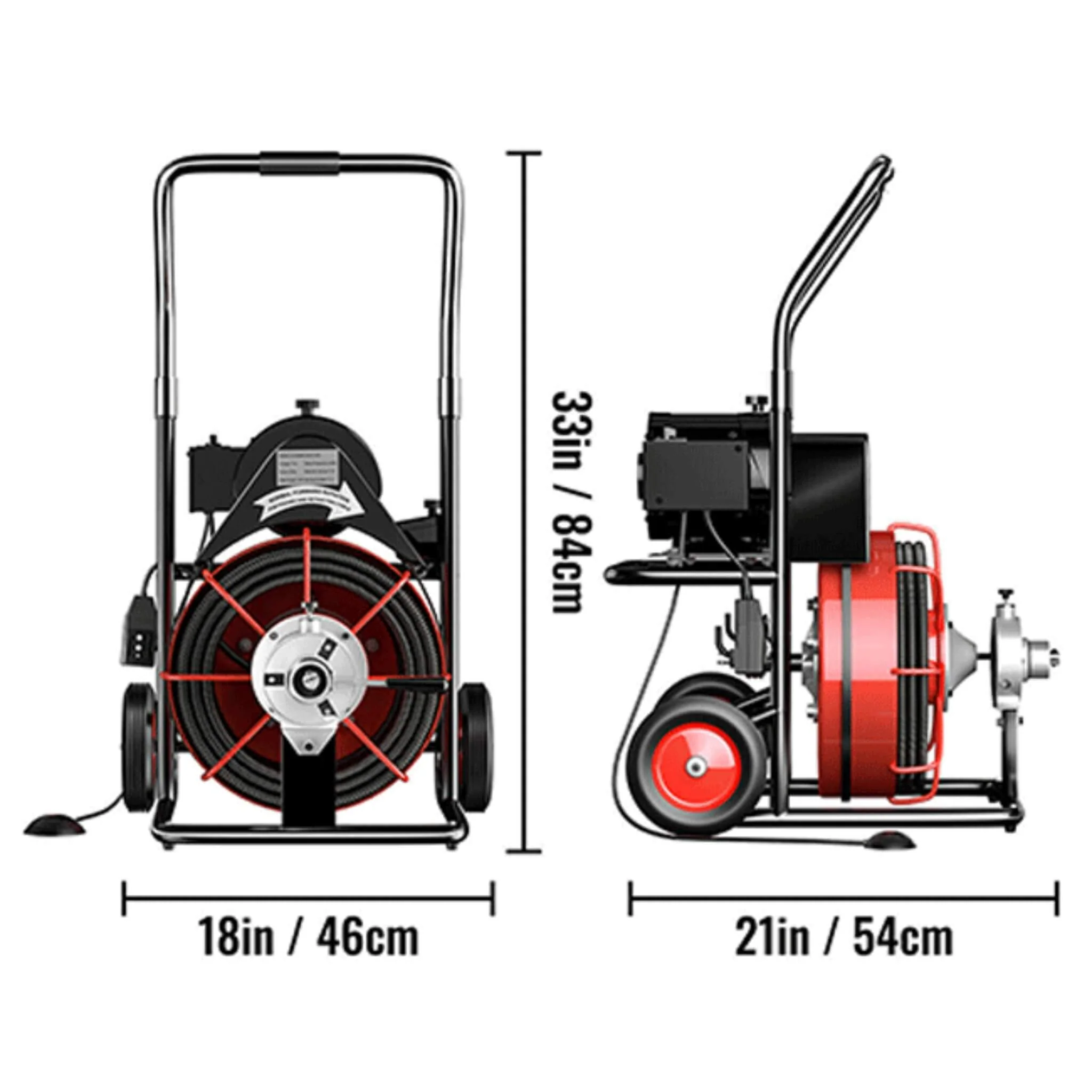 [100FTX3/8"] Electric Sewer Drain Cleaner Snake Clog Machine W/ Cutter (SAK53785) - Image 15