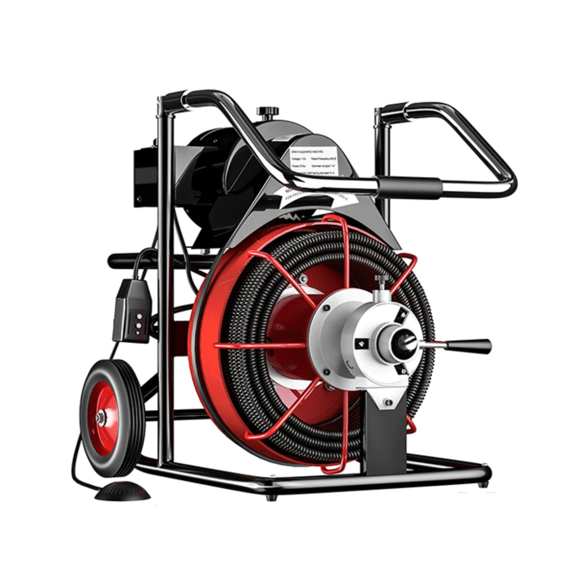 [100FTX3/8"] Electric Sewer Drain Cleaner Snake Clog Machine W/ Cutter (SAK53785) - Image 9