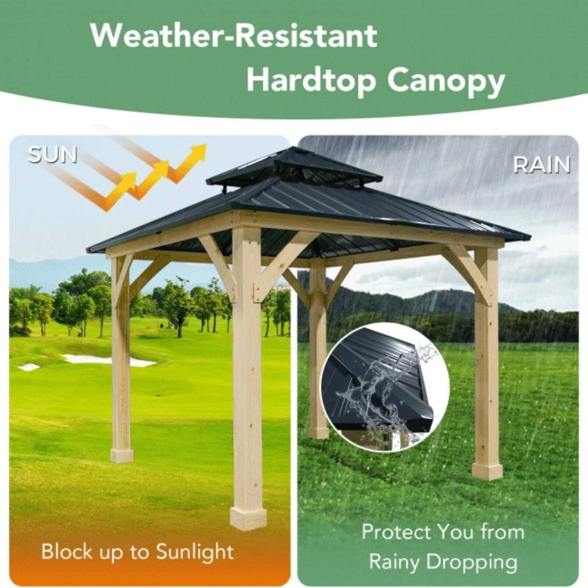 [10X10FT] Alora Premium Outdoor Patio Hardtop Gazebo W/ Double Steel Roof (SAK01291) - Image 10
