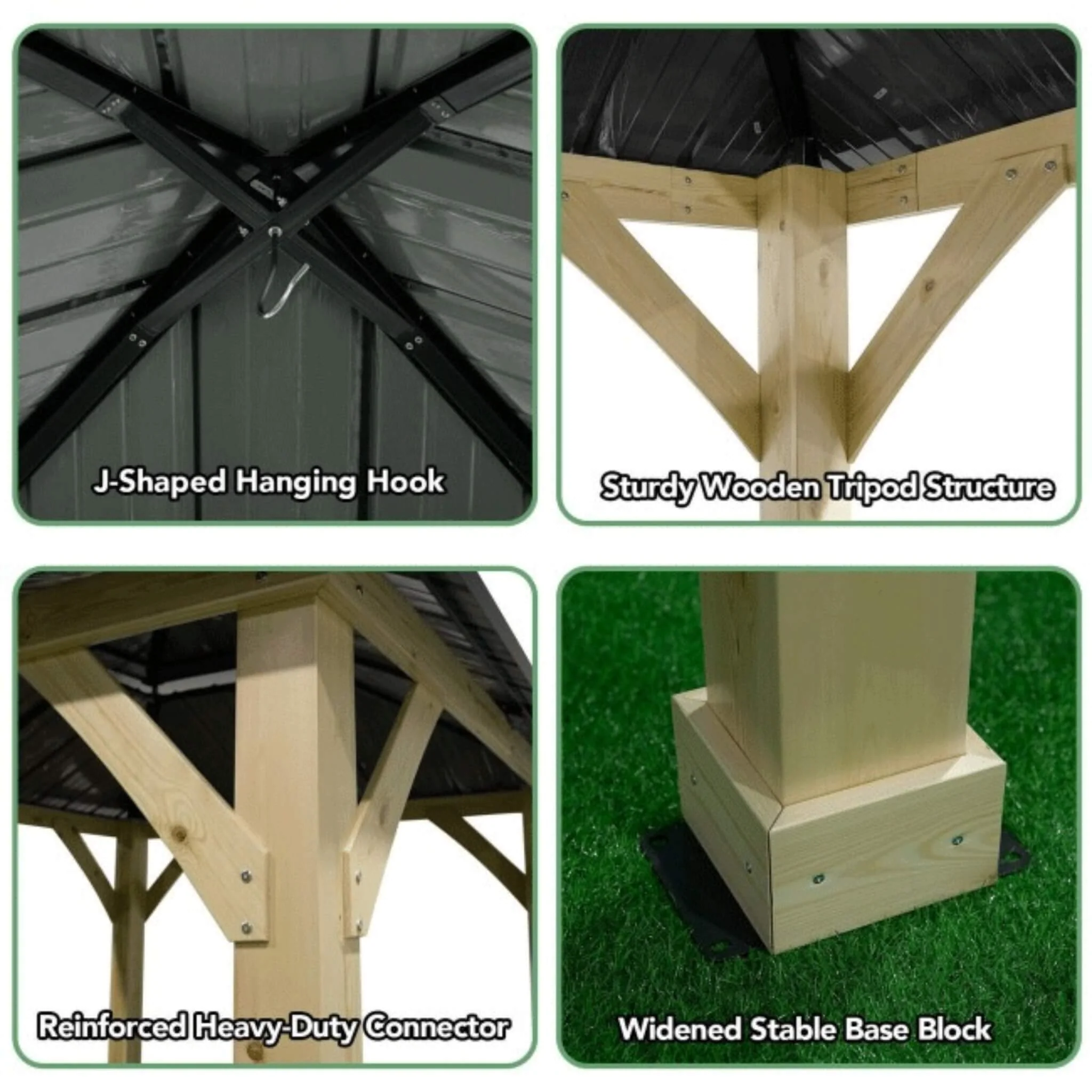 [10X10FT] Alora Premium Outdoor Patio Hardtop Gazebo W/ Double Steel Roof (SAK01291) - Image 12