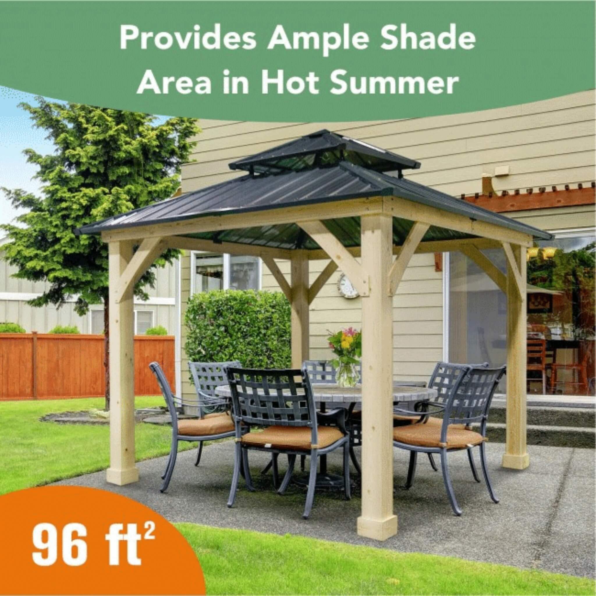 [10X10FT] Alora Premium Outdoor Patio Hardtop Gazebo W/ Double Steel Roof (SAK01291) - Image 6