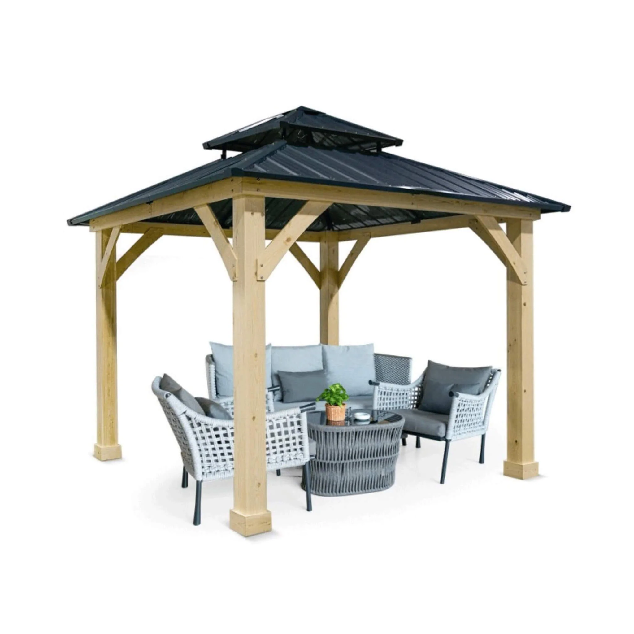 [10X10FT] Alora Premium Outdoor Patio Hardtop Gazebo W/ Double Steel Roof (SAK01291) - Image 7