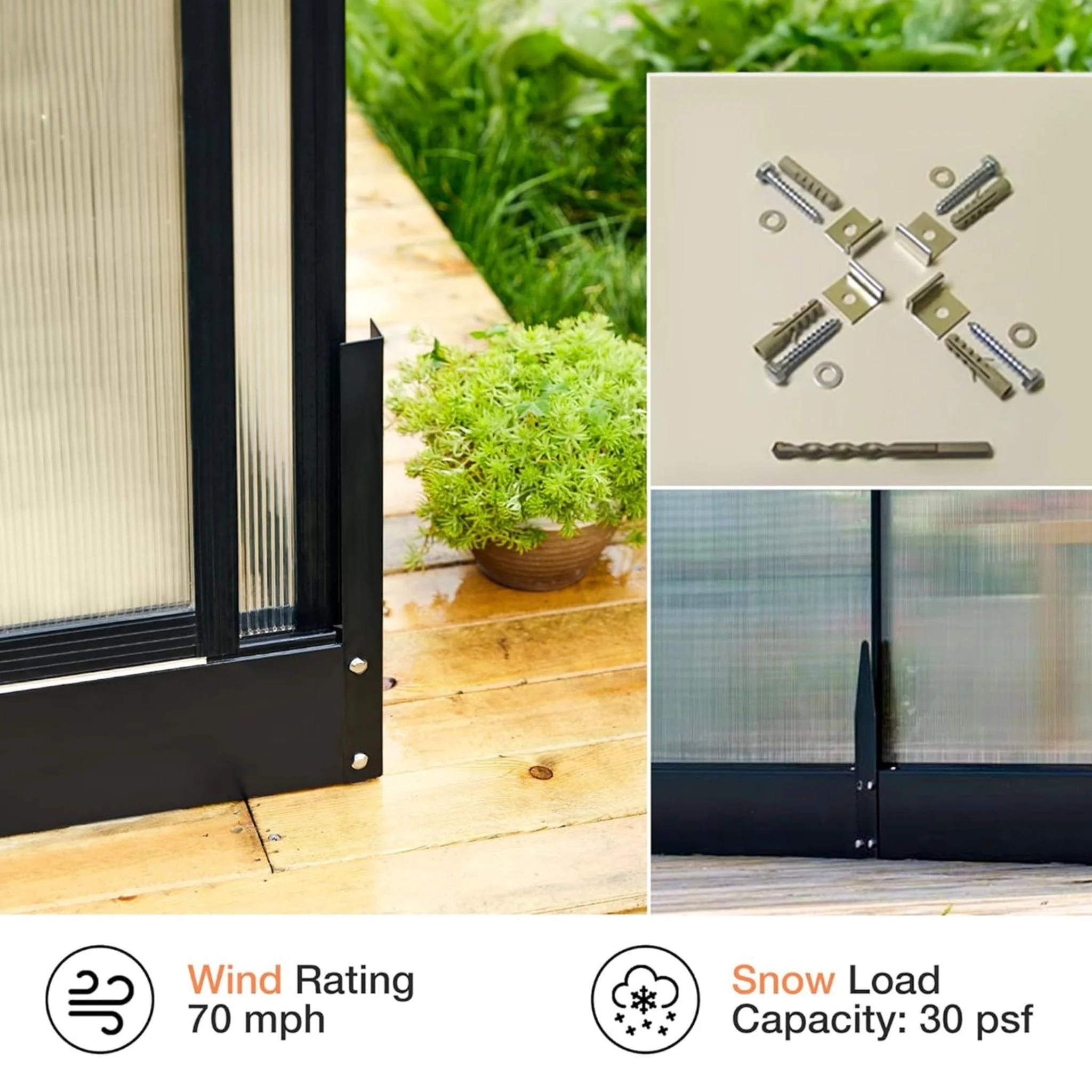 [10X14FT] Premium Outdoor Polycarbonate Greenhouse With Aluminum Frame And Double Swing Doors (SAK23168) - Image 8