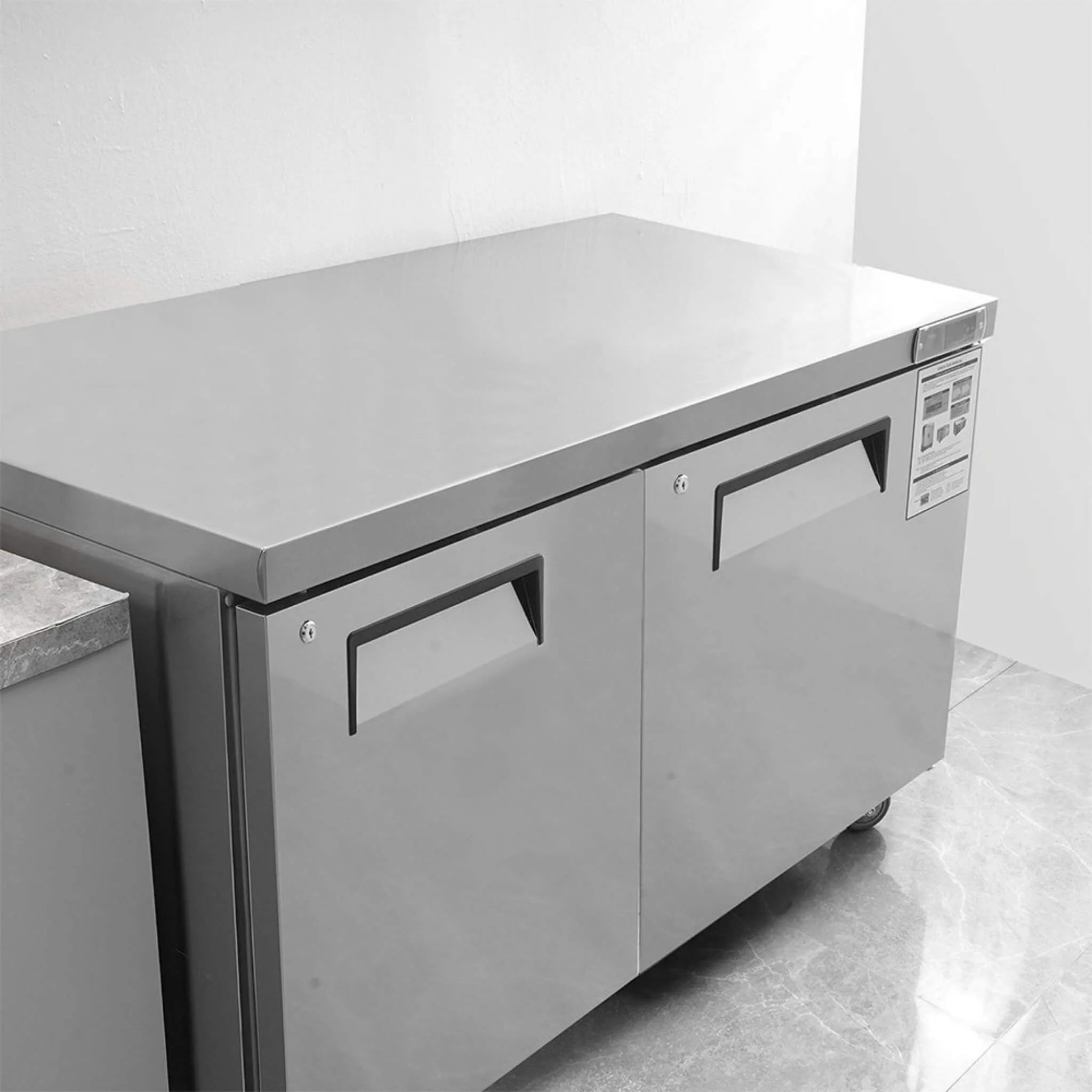 12.9 Cu.Ft 2-Door 48-Inch Commercial Stainless Steel Worktop Undercounter Refrigerator (SAK26049) - Image 12
