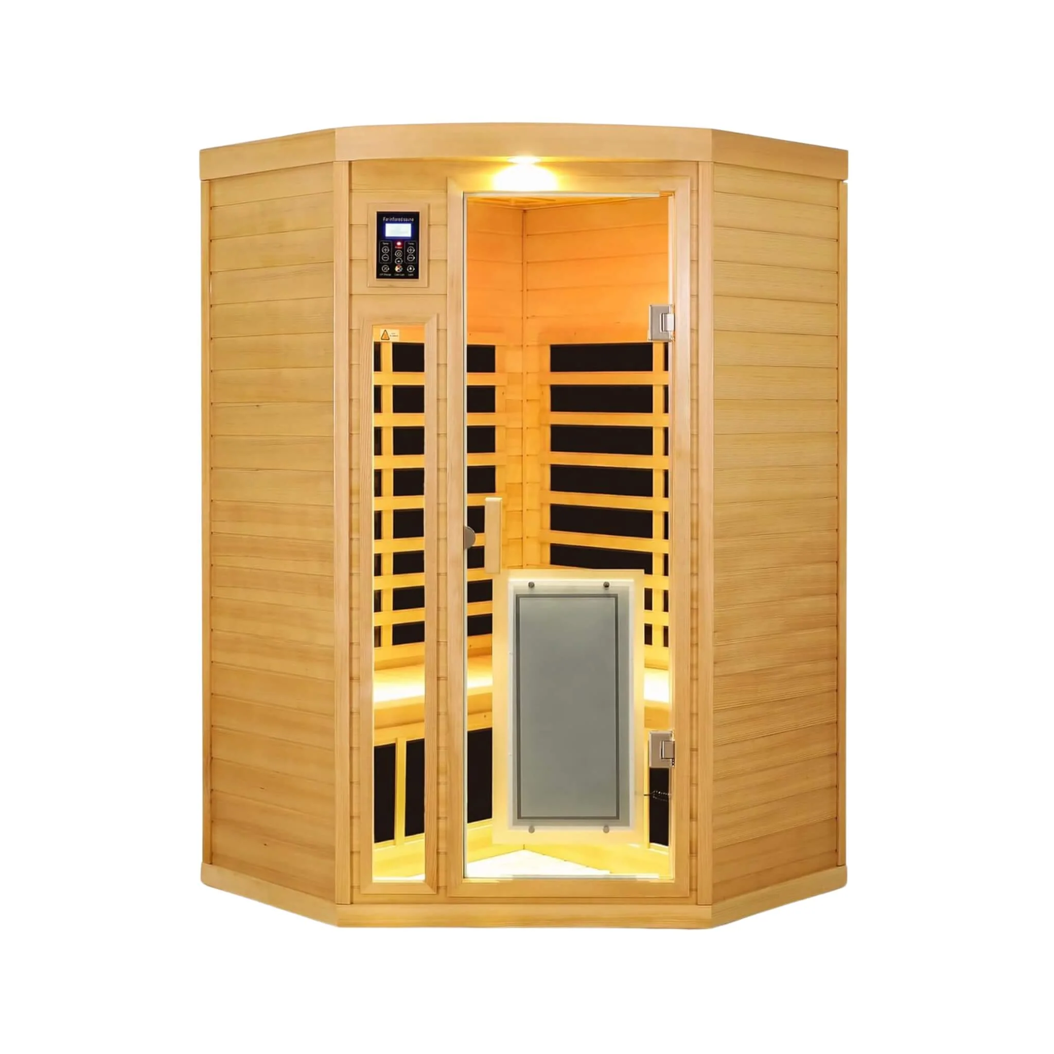 Thermora Laurent Premium 2-Person 1600W Corner Space Infrared Wooden Sauna Room With Bluetooth Speakers (SAK81524) - Image 13