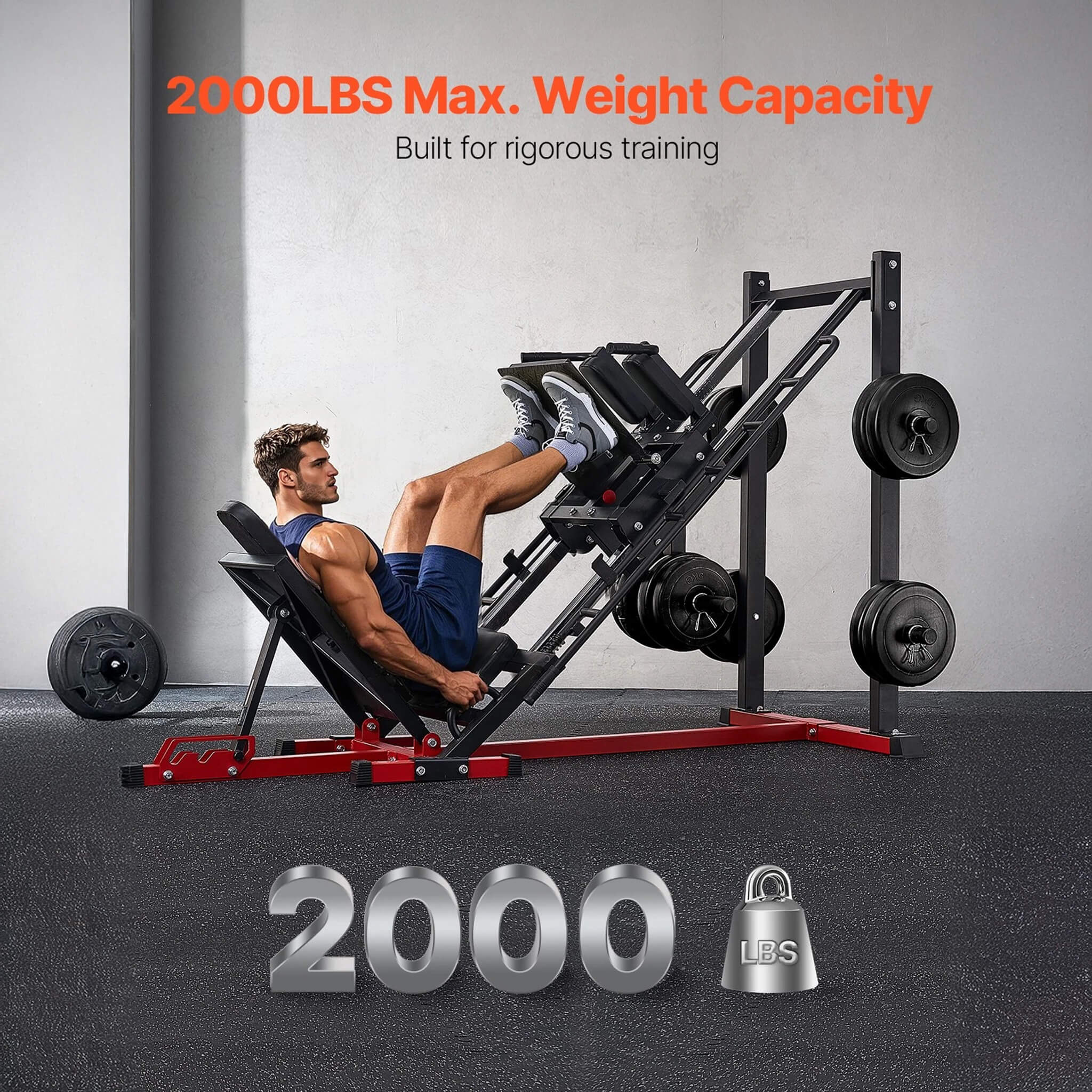 Rovix 2000LBS Adjustable Leg Press And Hack Squat Machine For Home Gym Workouts (SAK53148) - Image 12