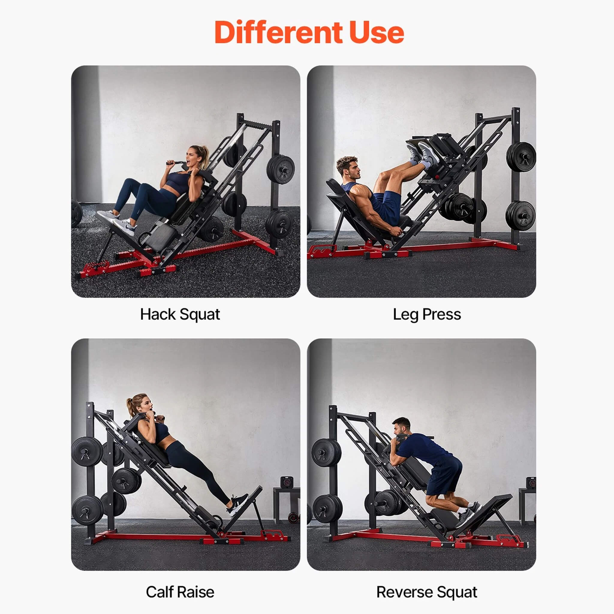 Rovix 2000LBS Adjustable Leg Press And Hack Squat Machine For Home Gym Workouts (SAK53148) - Image 5