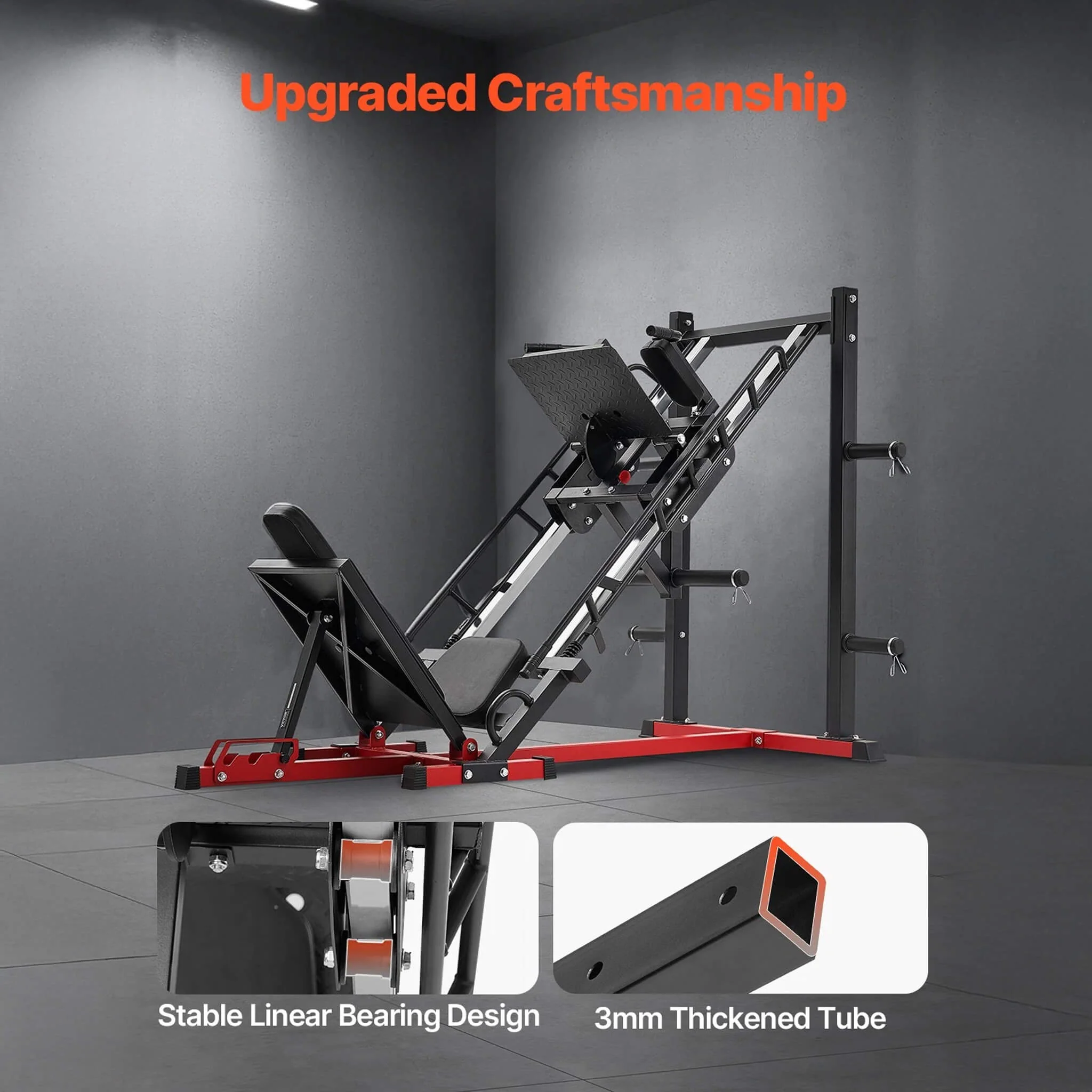 Rovix 2000LBS Adjustable Leg Press And Hack Squat Machine For Home Gym Workouts (SAK53148) - Image 8