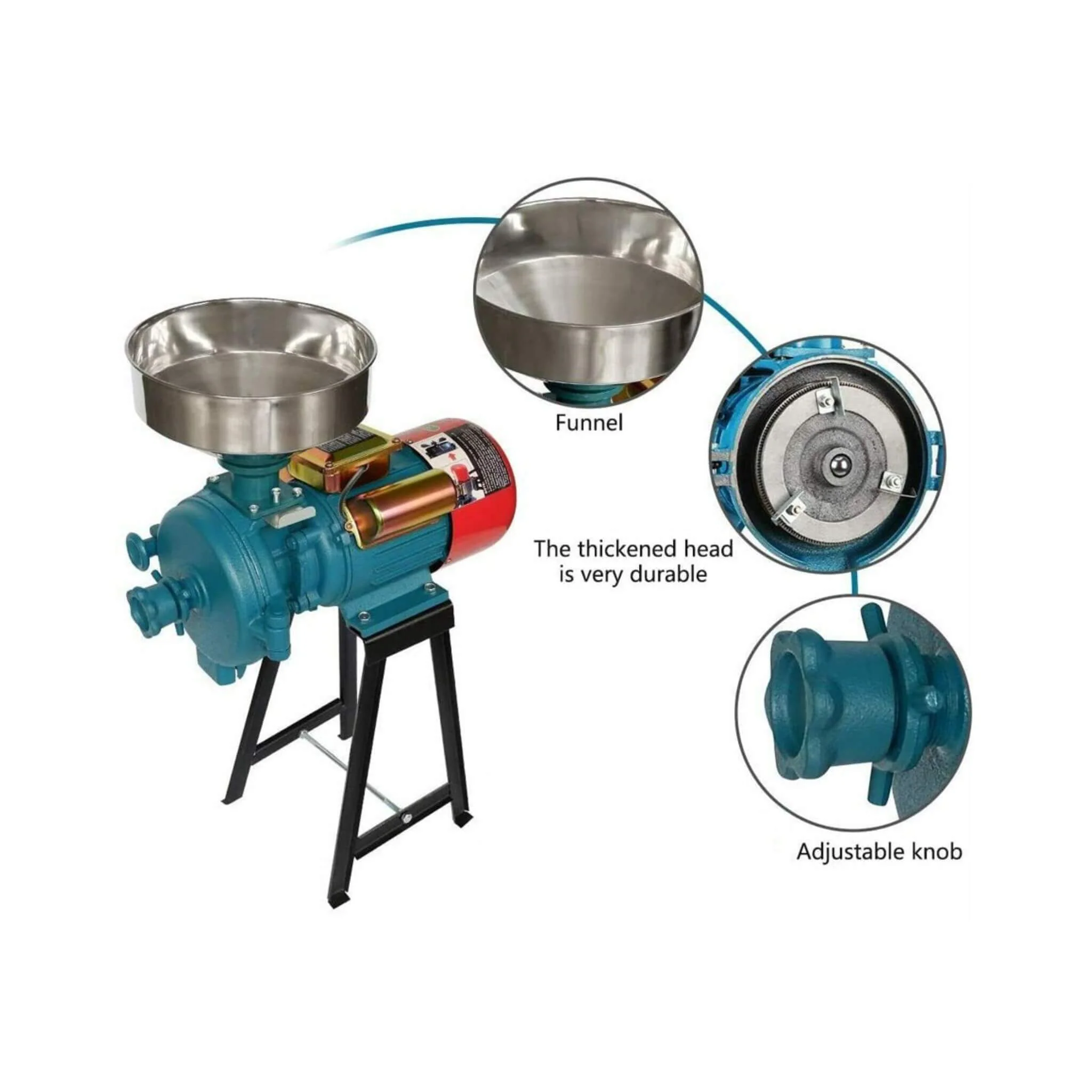 3000W Commercial Electric Dry Corn Wheat Grain Mill Grinder (SAK91135) - Image 4