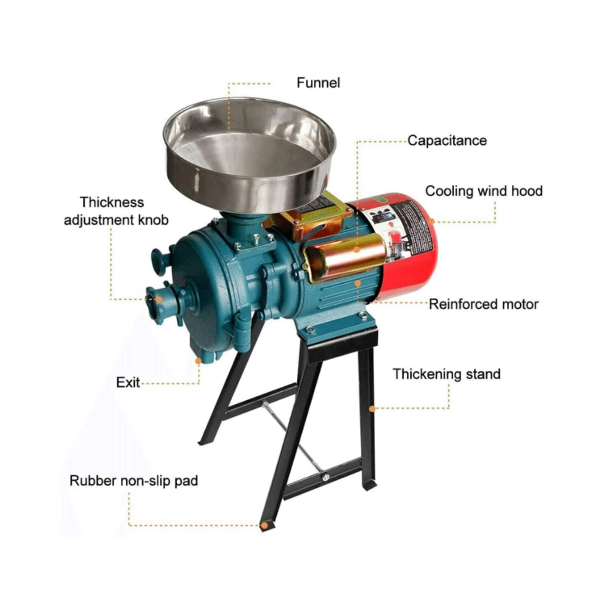 3000W Commercial Electric Dry Corn Wheat Grain Mill Grinder (SAK91135) - Image 7