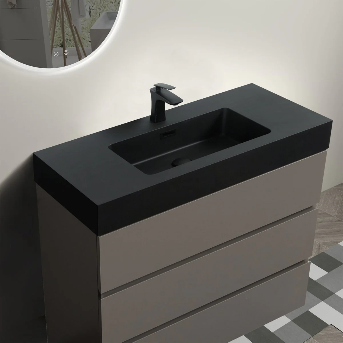 Nuvia 36-Inch Premium Modern Freestanding One-Piece Bathroom Vanity Set Without Drain And Faucet (SAK71364) - Image 7