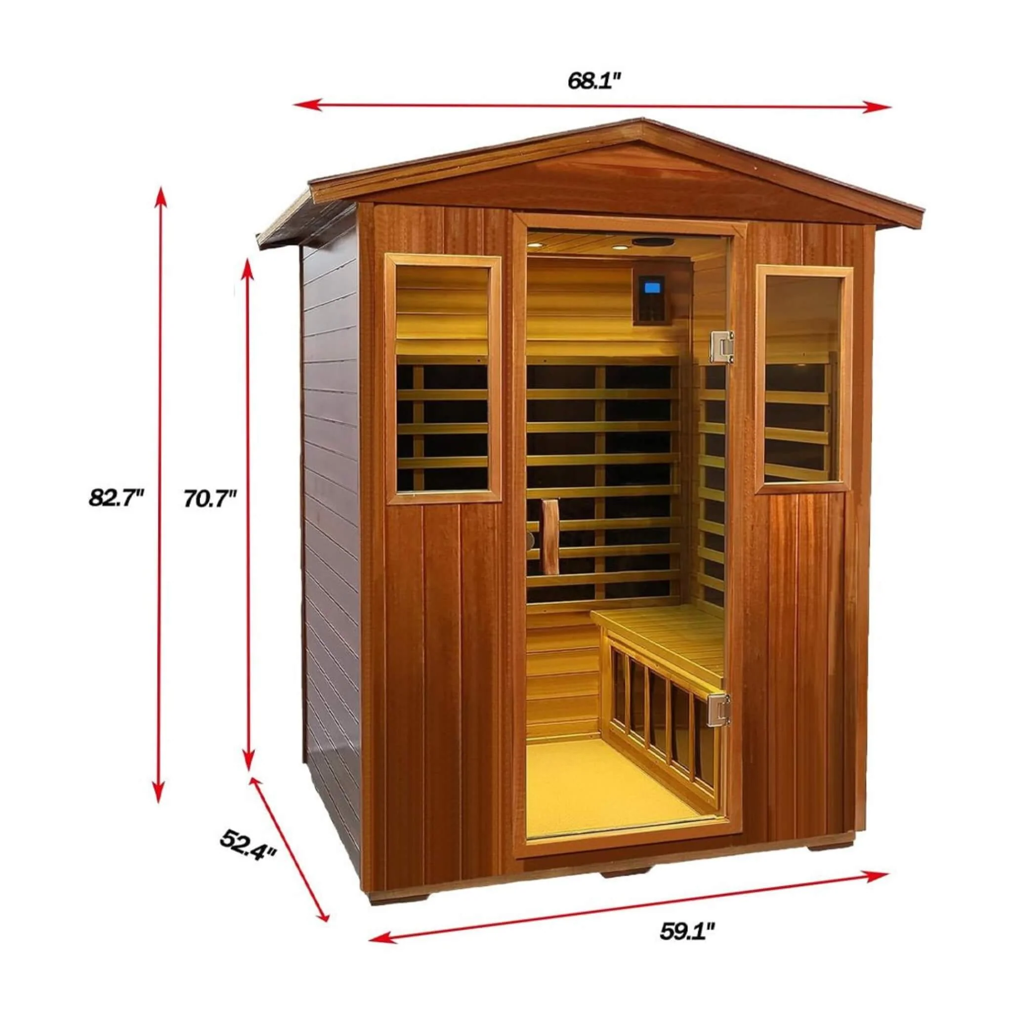 Thermoa Valois Premium 4-Person 2050W Luxury Low EMF Outdoor FAR Infrared Home Sauna With Bluetooth Audio (SAK15372) - Image 10