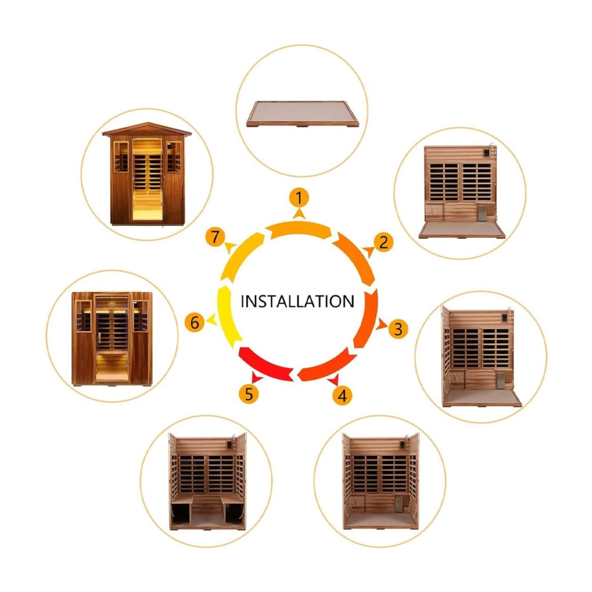 Thermoa Valois Premium 4-Person 2050W Luxury Low EMF Outdoor FAR Infrared Home Sauna With Bluetooth Audio (SAK15372) - Image 5