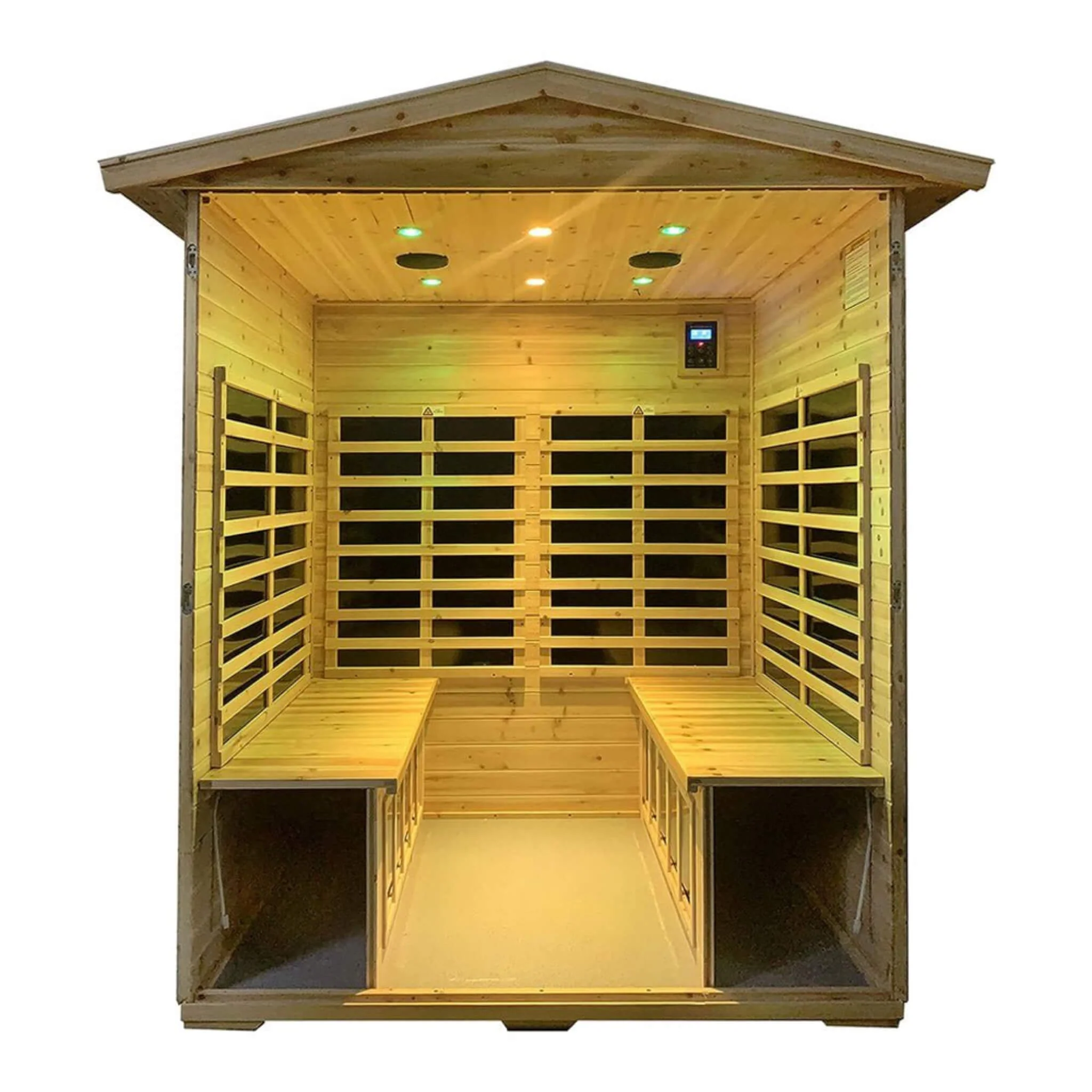 Thermora Deluxe 4-Person Outdoor Infrared Hemlock Sauna With Bluetooth Speakers & LED Lighting (SAK96371) - Image 3