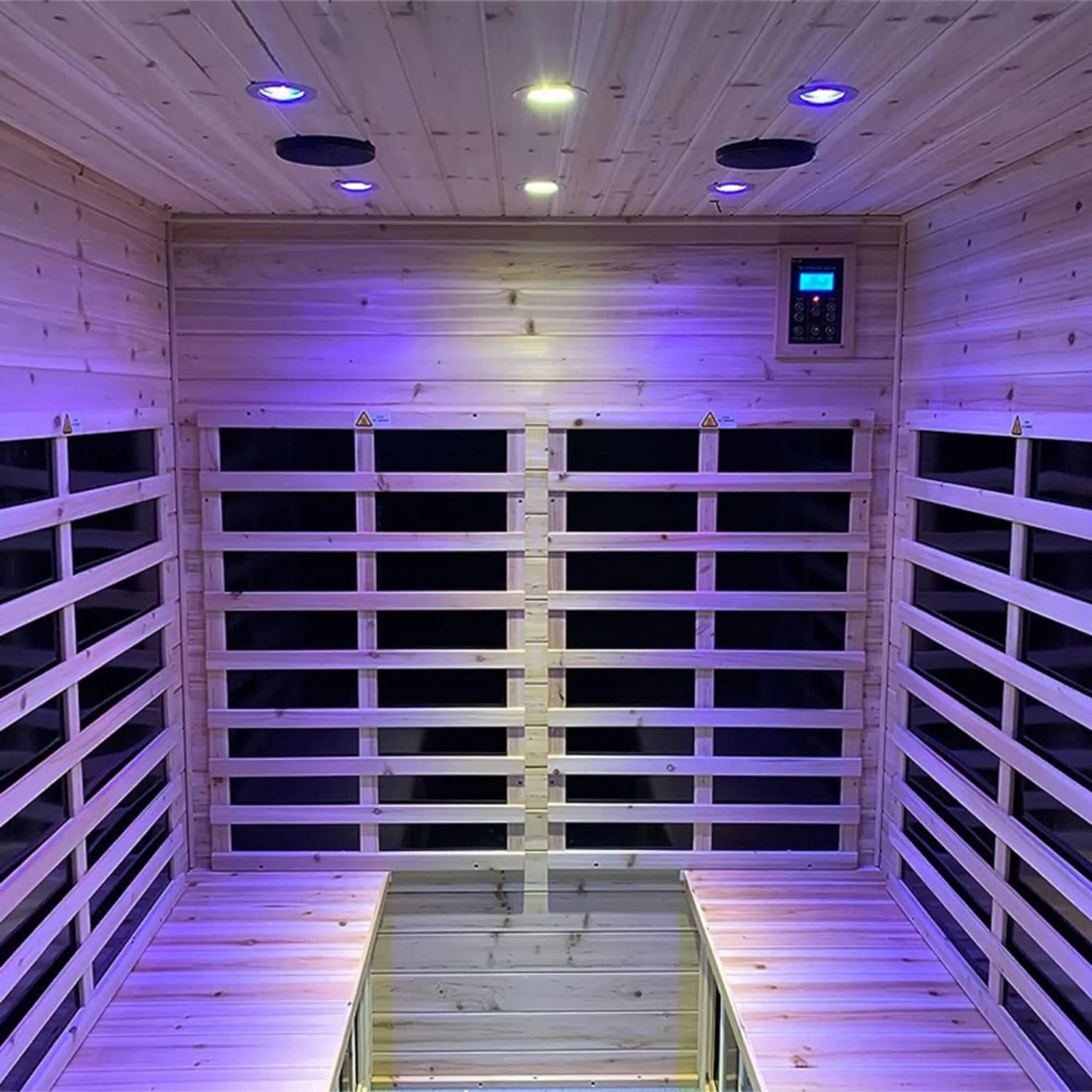 Thermora Deluxe 4-Person Outdoor Infrared Hemlock Sauna With Bluetooth Speakers & LED Lighting (SAK96371) - Image 4