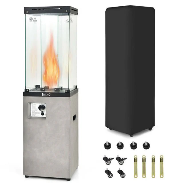 41K BTU Outdoor Propane Gas Patio Heater W/ Lockable Wheels (SAK98052) - Image 12