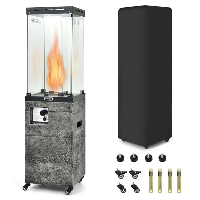 41K BTU Outdoor Propane Gas Patio Heater W/ Lockable Wheels (SAK98052) - Image 13