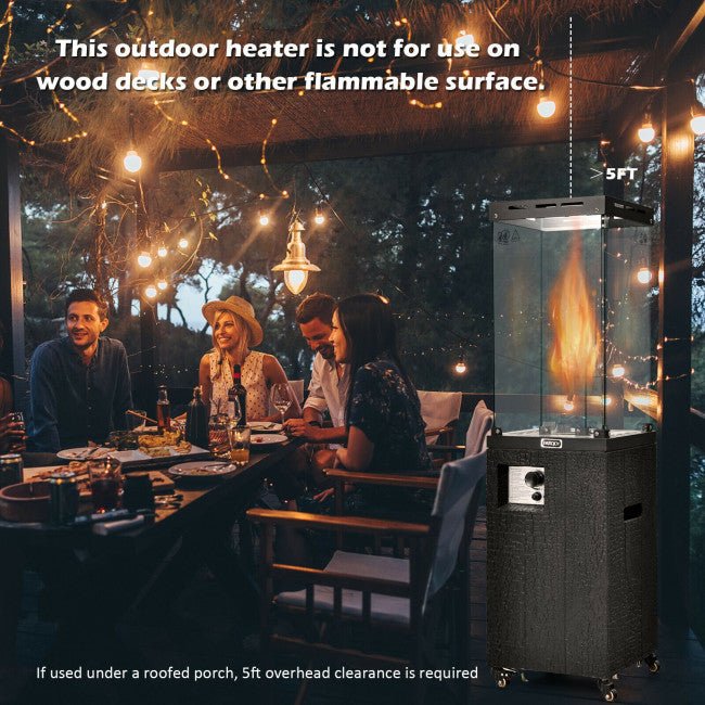 41K BTU Outdoor Propane Gas Patio Heater W/ Lockable Wheels (SAK98052) - Image 5