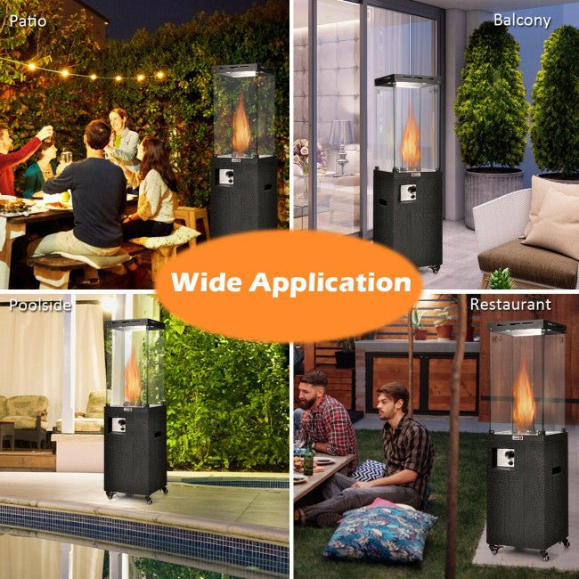 41K BTU Outdoor Propane Gas Patio Heater W/ Lockable Wheels (SAK98052) - Image 7
