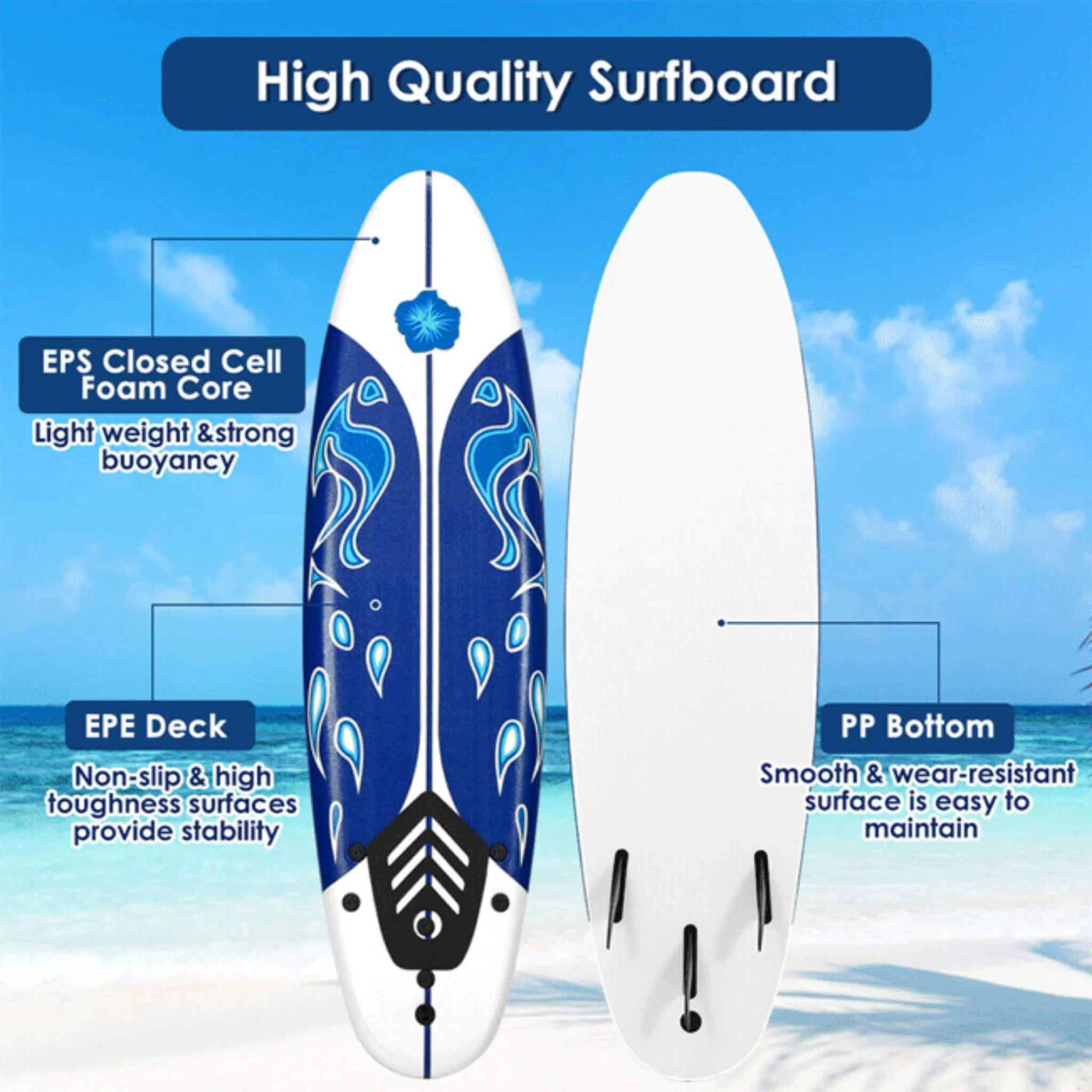 6FT Inflatable Blow Up Stand Up Paddle SUP Surfboard (SAK94461) - Image 5