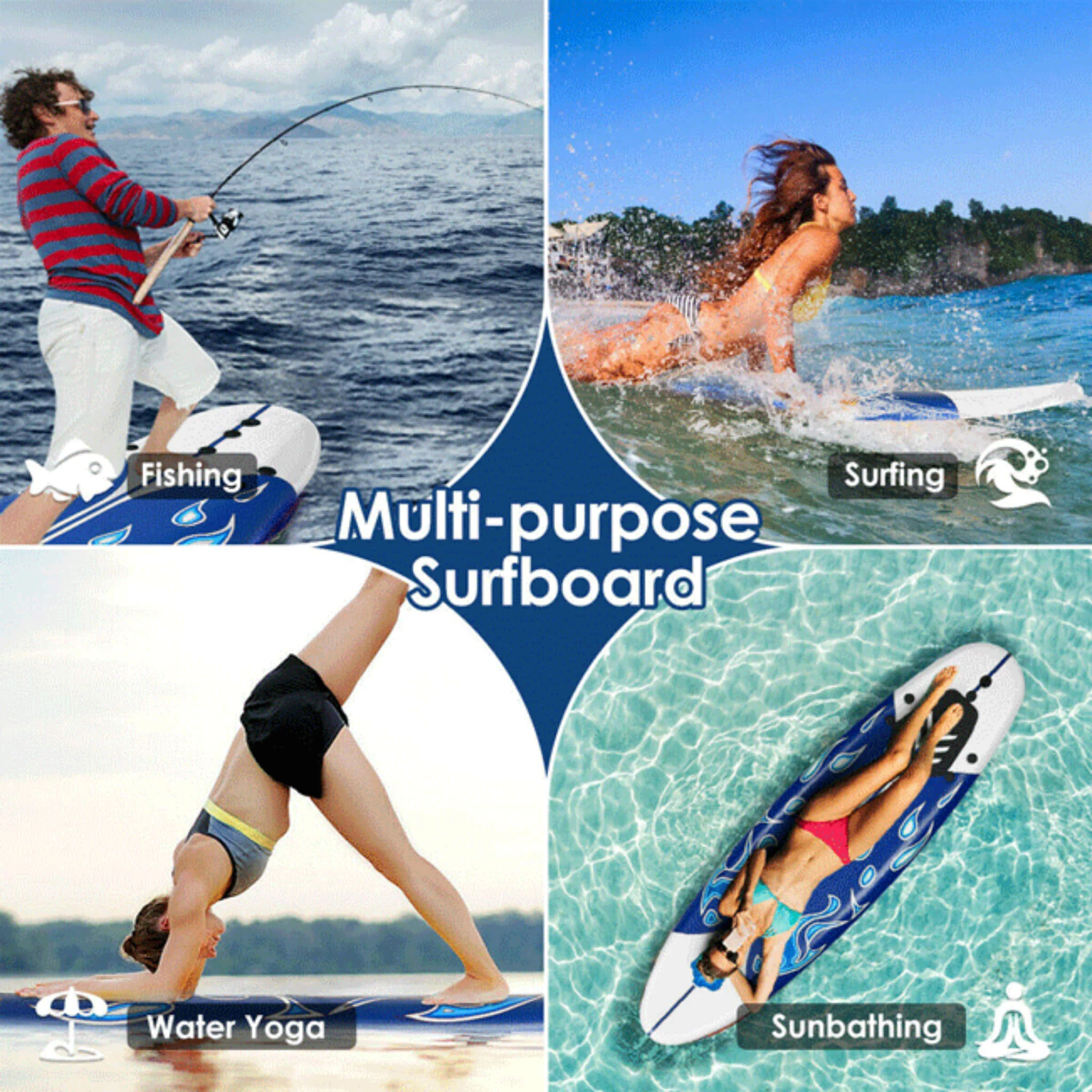 6FT Inflatable Blow Up Stand Up Paddle SUP Surfboard (SAK94461) - Image 7
