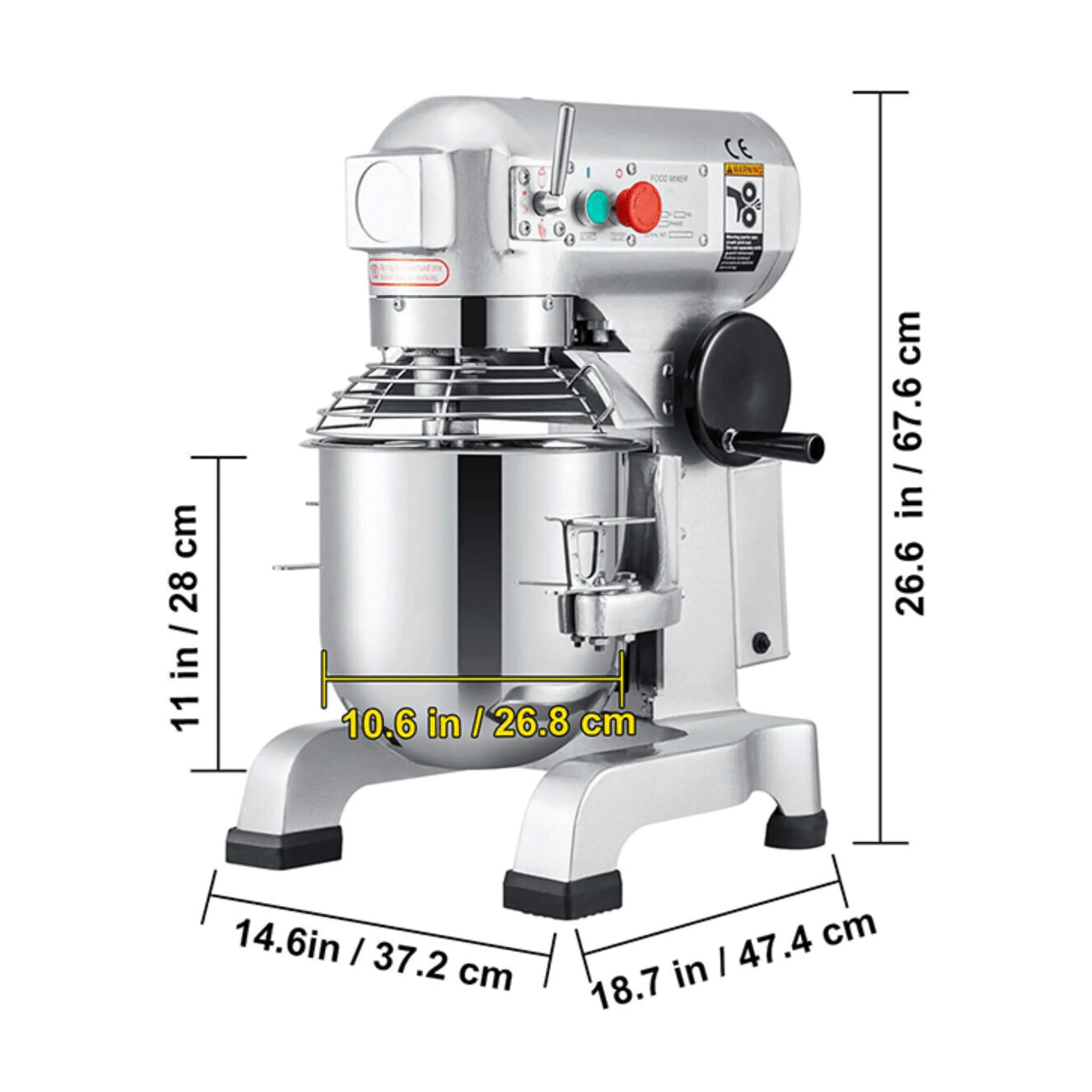 600W Commercial Dough Kneader Bakery Mixer Machine, 15QT (SAK95629) - Image 10