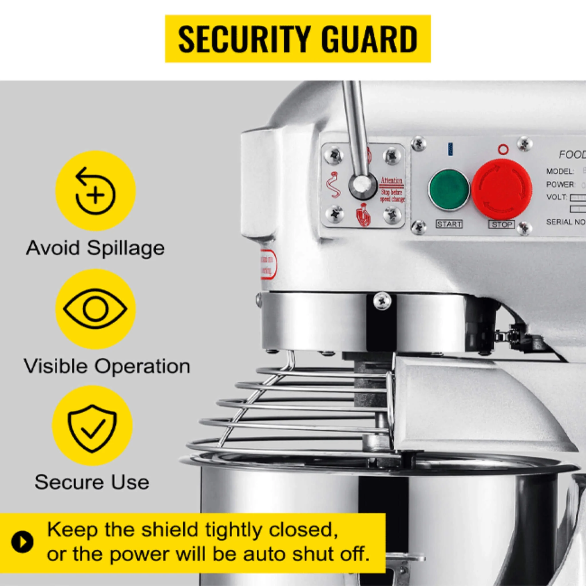 600W Commercial Dough Kneader Bakery Mixer Machine, 15QT (SAK95629) - Image 8