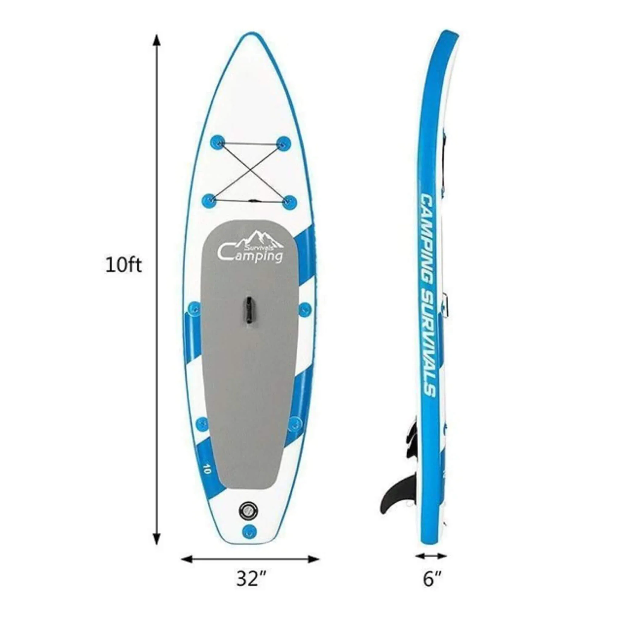 Camping Survivals 10/11FT Premium Blow Up SUP Surfboard W/ Complete Kit (SAK98615) - Image 11