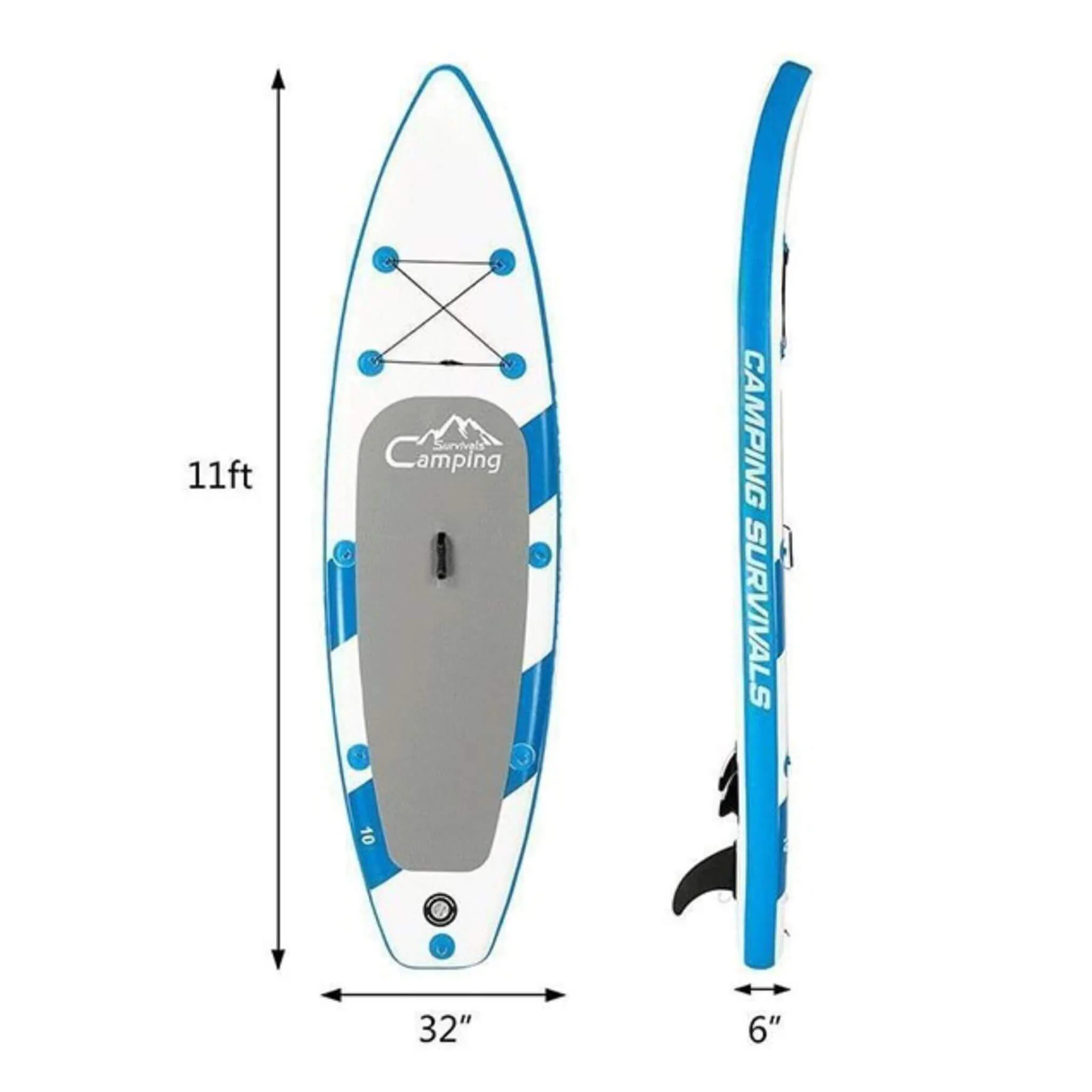 Camping Survivals 10/11FT Premium Blow Up SUP Surfboard W/ Complete Kit (SAK98615) - Image 12