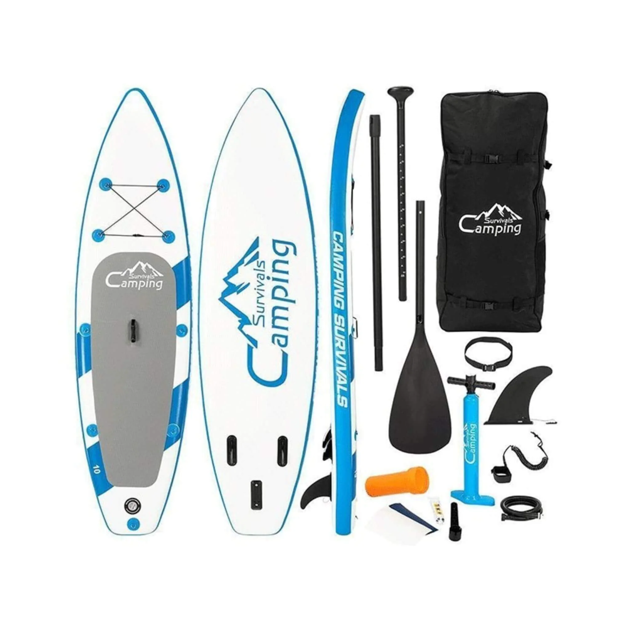 Camping Survivals 10/11FT Premium Blow Up SUP Surfboard W/ Complete Kit (SAK98615) - Image 4