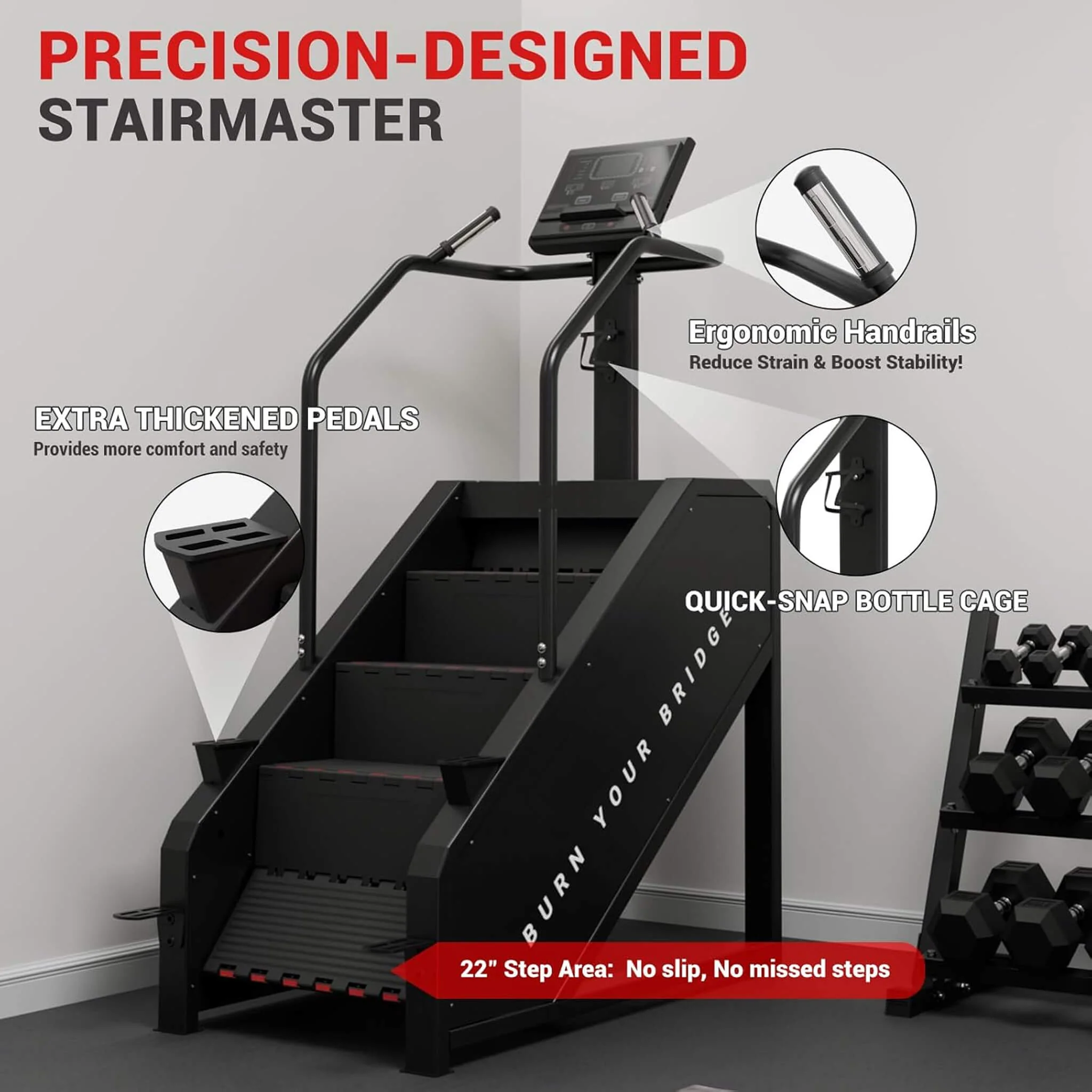 Rovix Commercial Stair Stepper With LED Display And 15 Resistance Levels (SAK91837) - Image 5