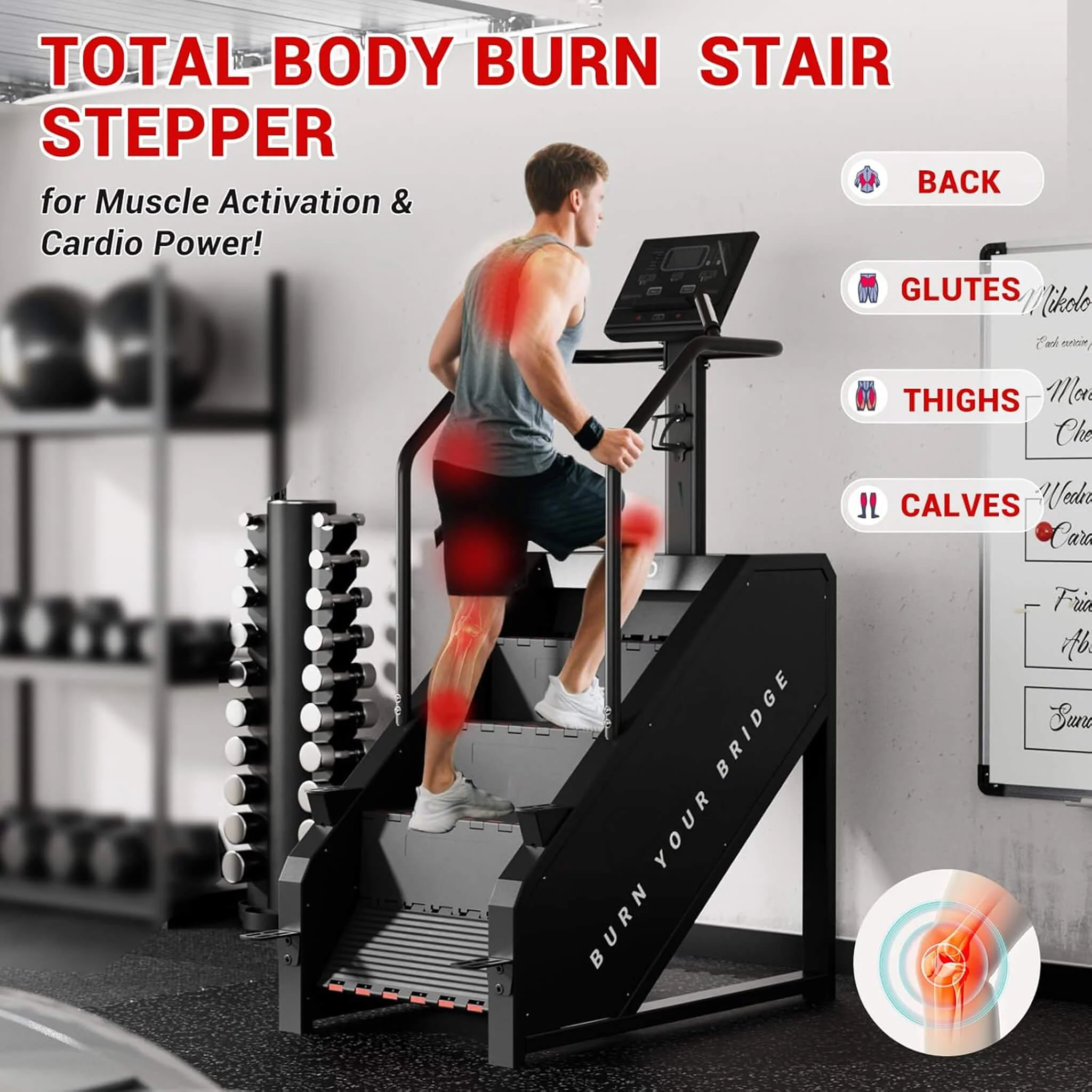 Rovix Commercial Stair Stepper With LED Display And 15 Resistance Levels (SAK91837) - Image 7