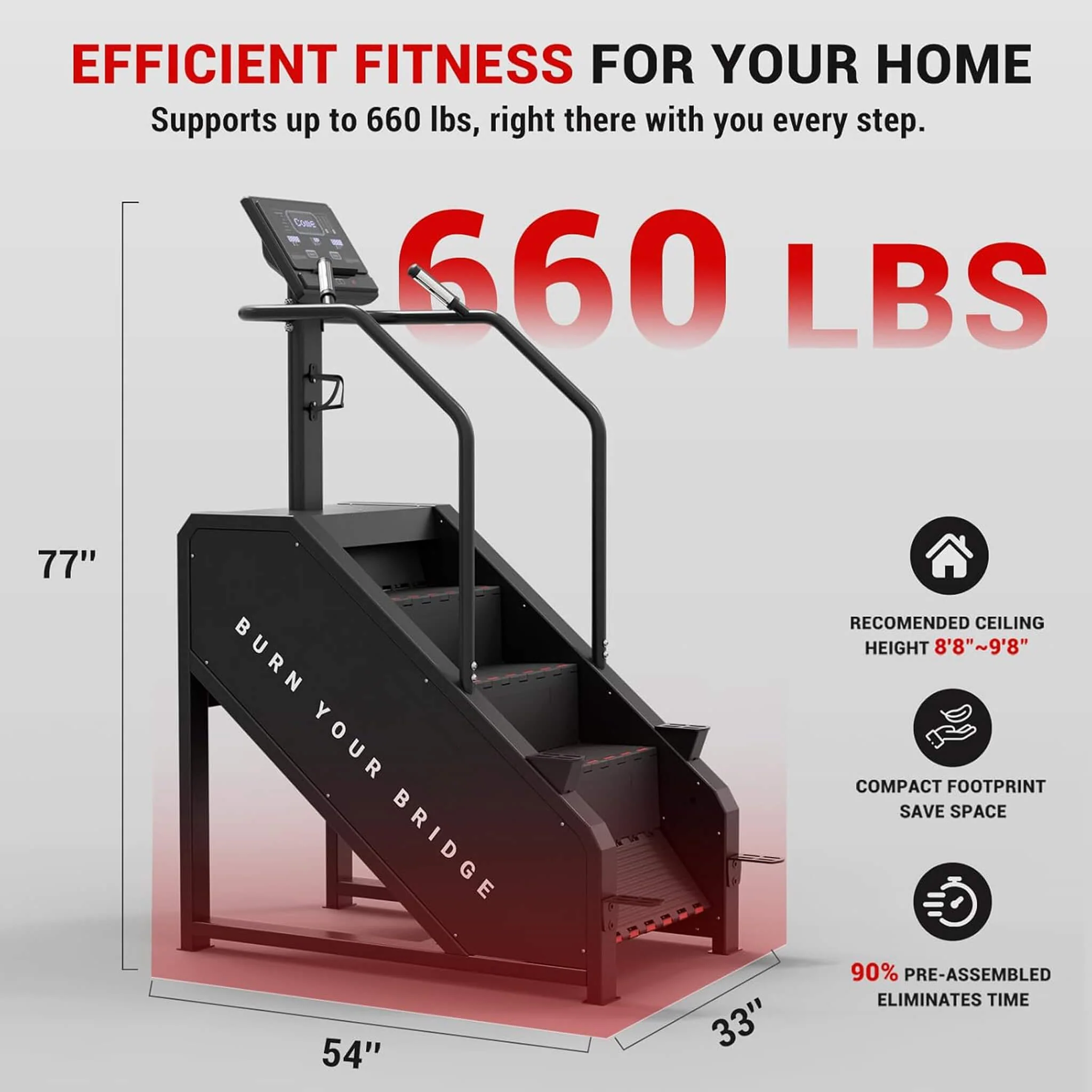 Rovix Commercial Stair Stepper With LED Display And 15 Resistance Levels (SAK91837) - Image 8