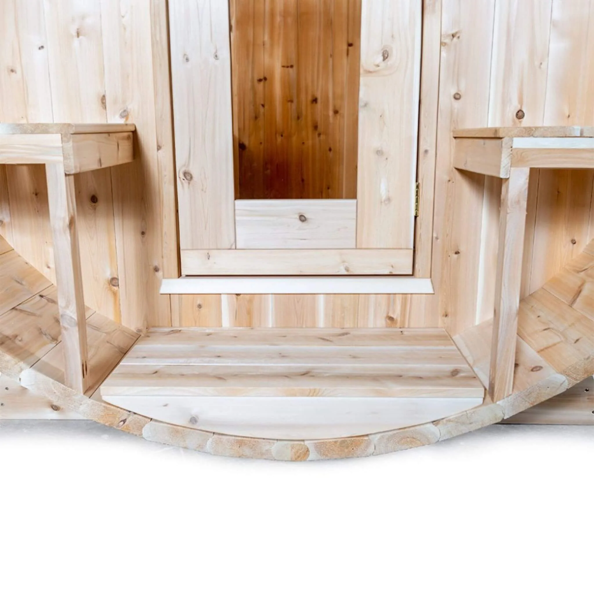 Dundalk Leisurecraft 4-Person Canadian Timber Serenity Barrel Sauna With Solid Wood Benches [CTC2245W] (SAK94862) - Image 4