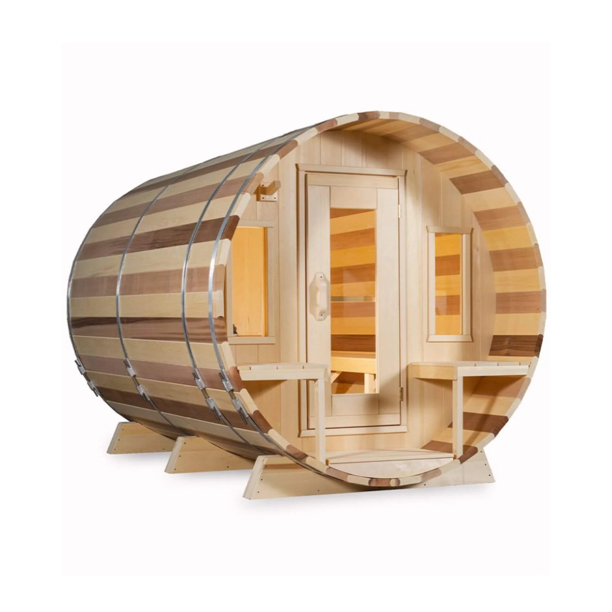 Dundalk Leisurecraft 6-Person Canadian Timber Tranquility Barrel Sauna With Front Porch [CTC2345W] (SAK96814) - Image 3