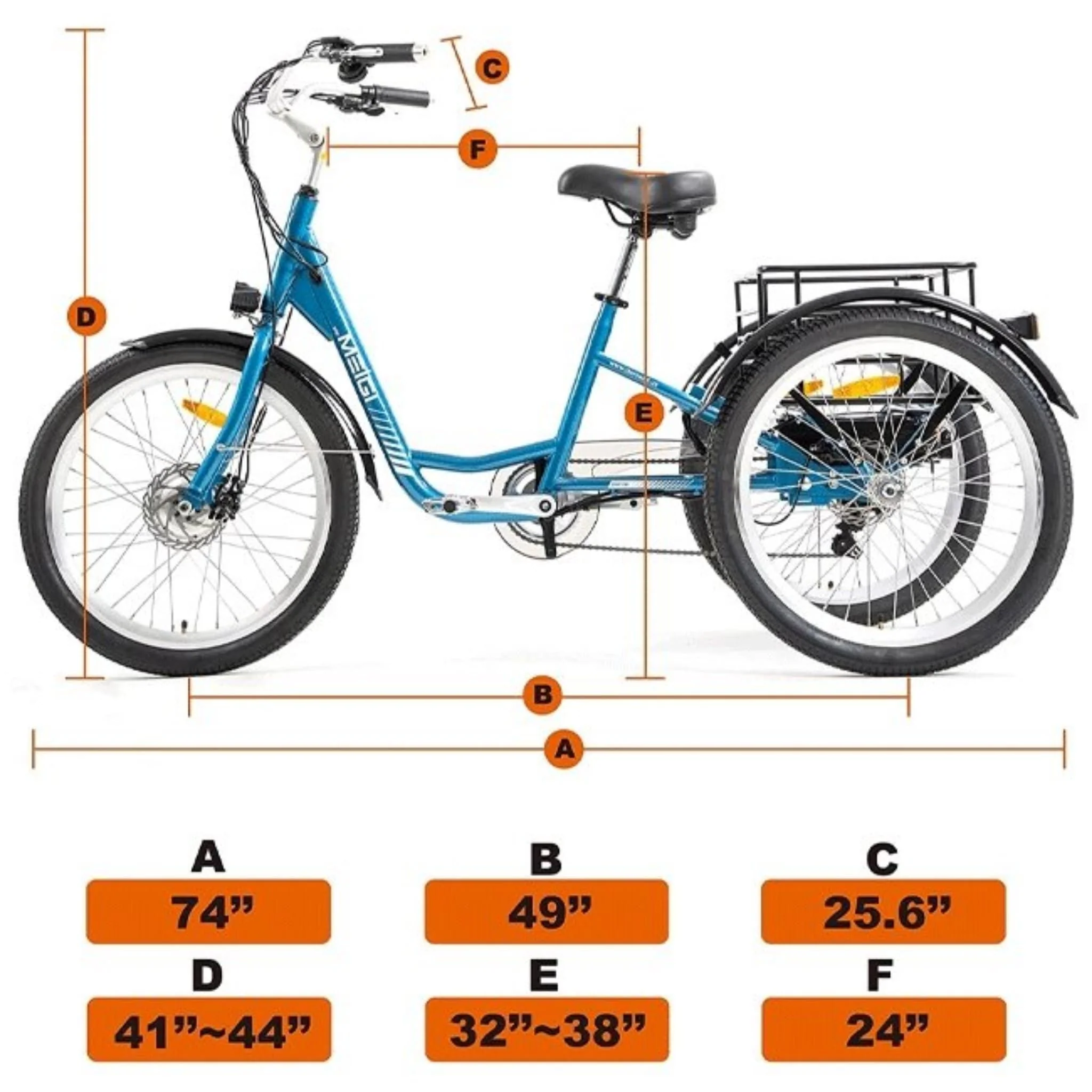 Dwmeigi MG708 Hera 24-Inch 36V/13AH 350W Step-Through Adult Electric Trike, 330LBS (SAK60302) - Image 24