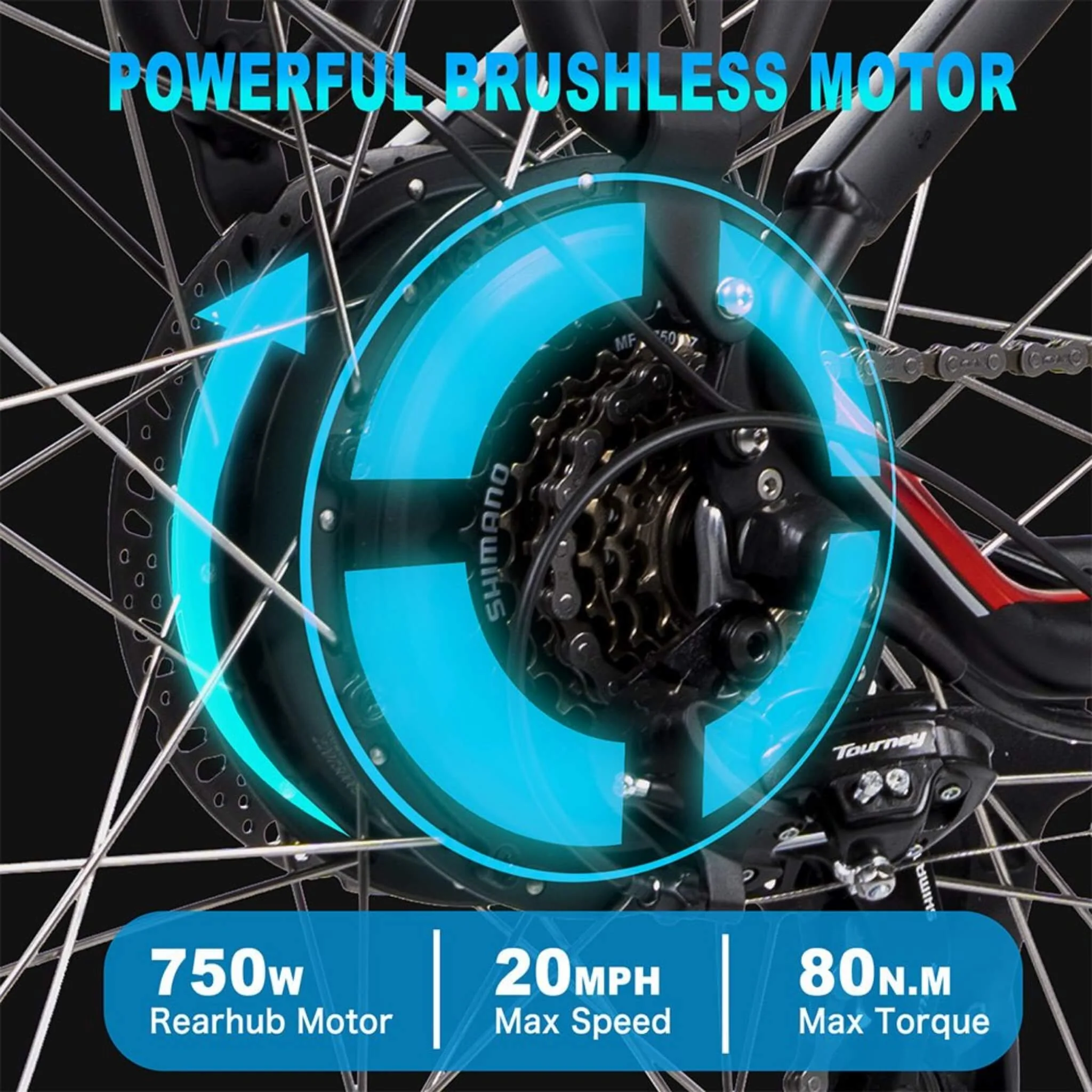 Dwmeigi MG7612 Helios 26-Inch 48V/13AH 750W Fat Tire Electric Bike, 280LBS (SAK91253) - Image 8