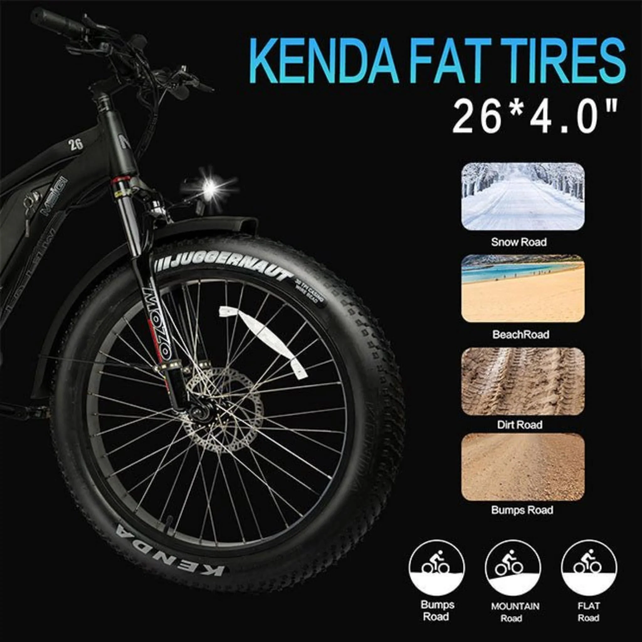 Dwmeigi MG8713 Pegasus 26-Inch 48V/16AH 750W Fat Tire Electric Bike, 280LBS (SAK96845) - Image 6