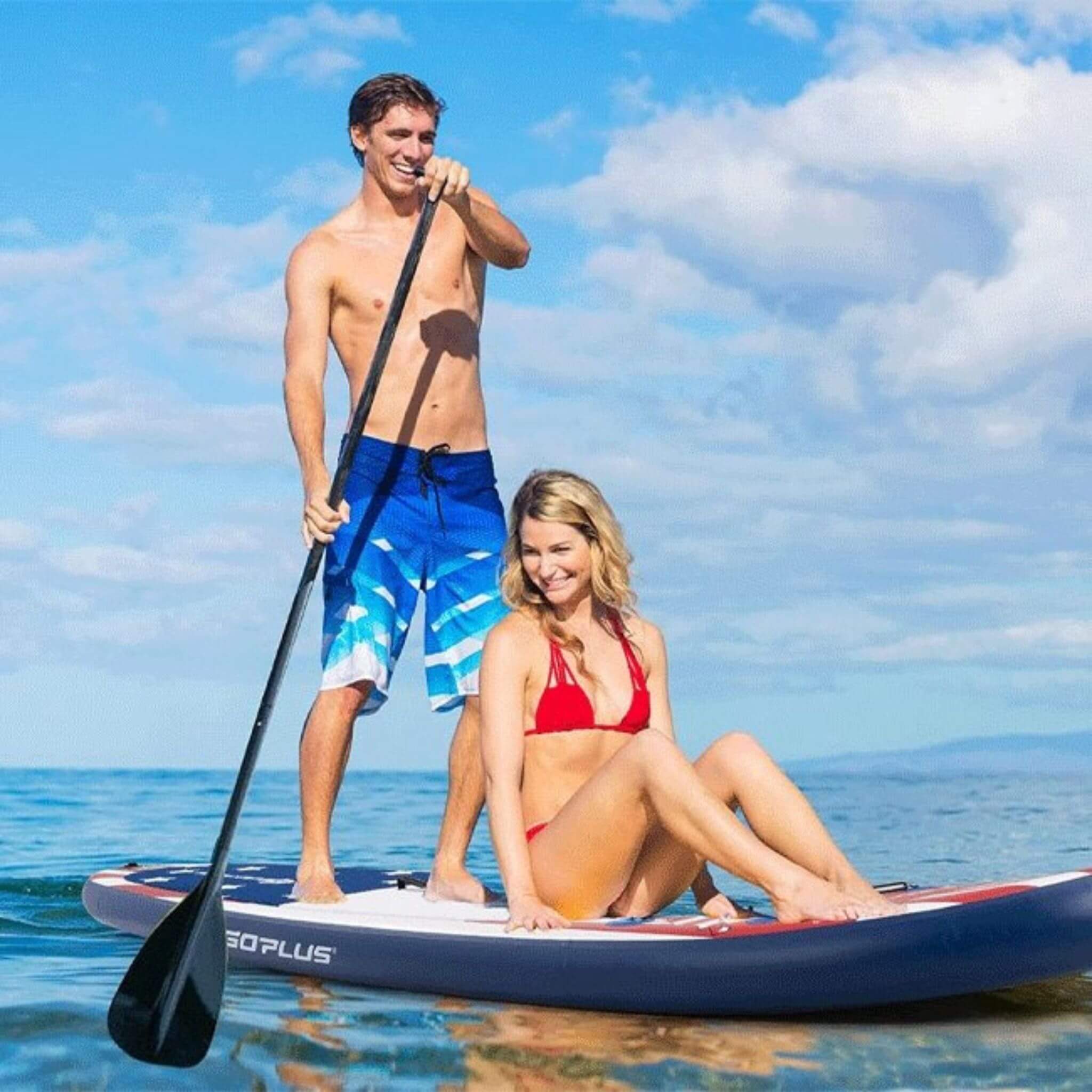 GoPlus 11FT Inflatable Stand Up Surfboard Paddle Board W/ Aluminum Paddle (SAK58739) - Image 13