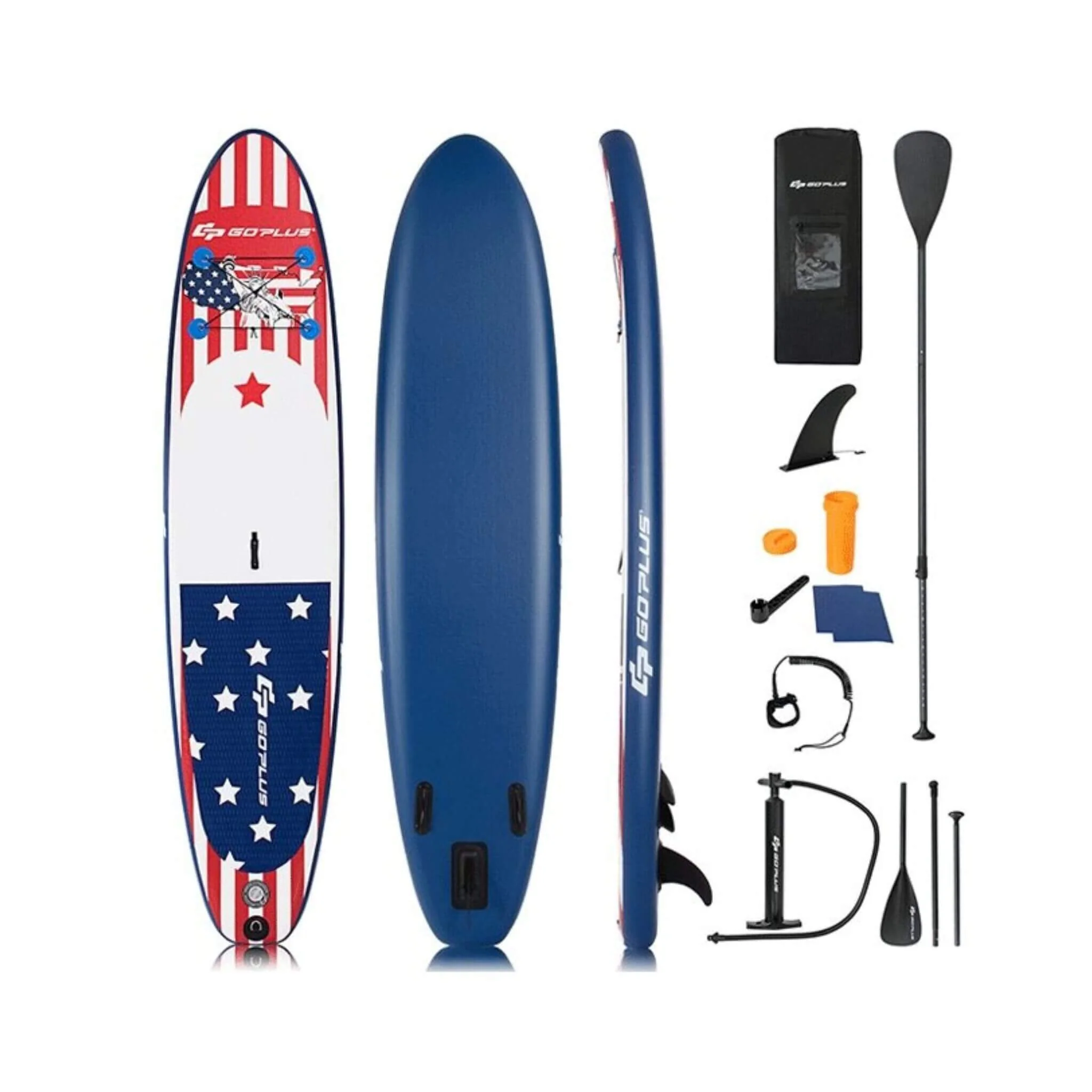 GoPlus 11FT Inflatable Stand Up Surfboard Paddle Board W/ Aluminum Paddle (SAK58739) - Image 3