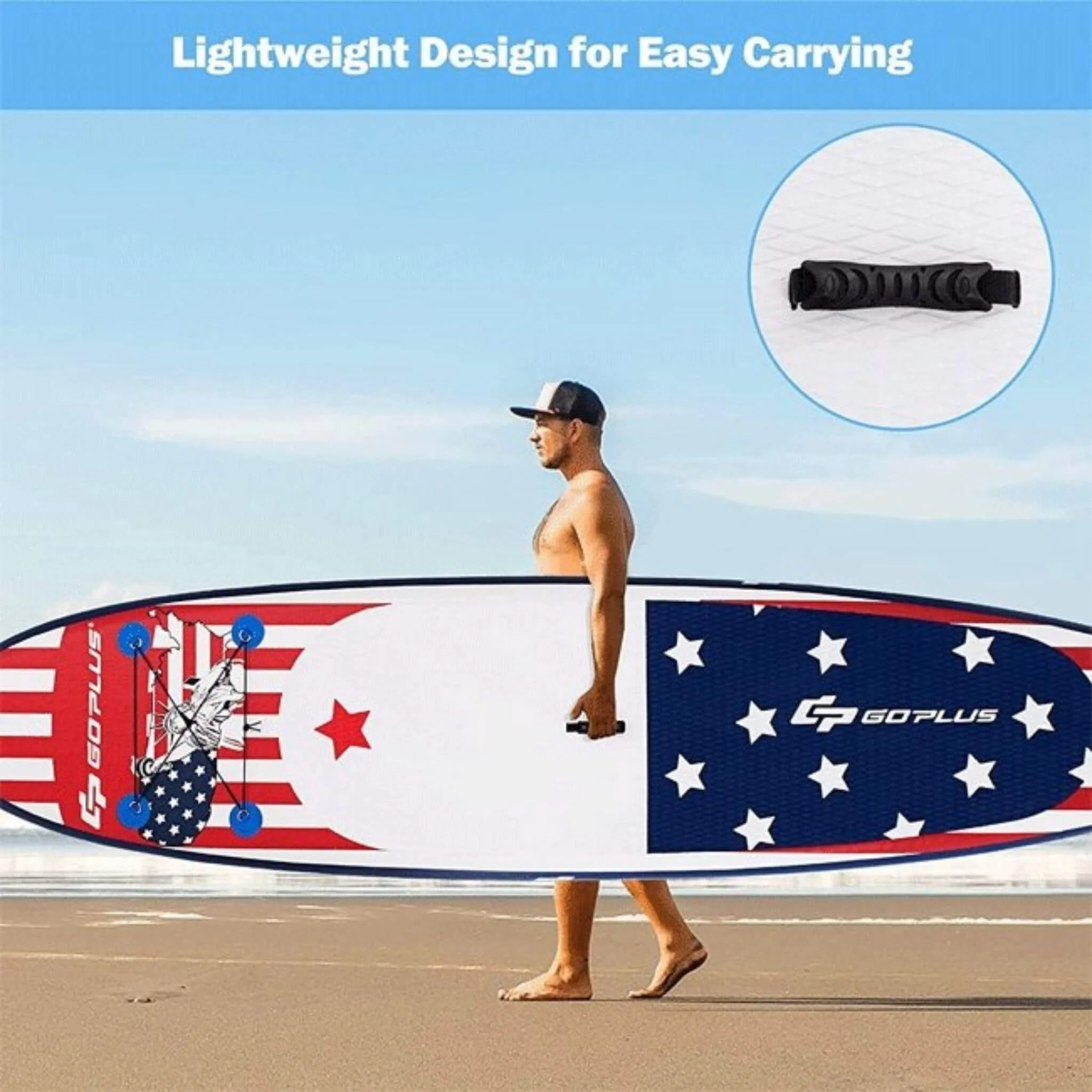 GoPlus 11FT Inflatable Stand Up Surfboard Paddle Board W/ Aluminum Paddle (SAK58739) - Image 5