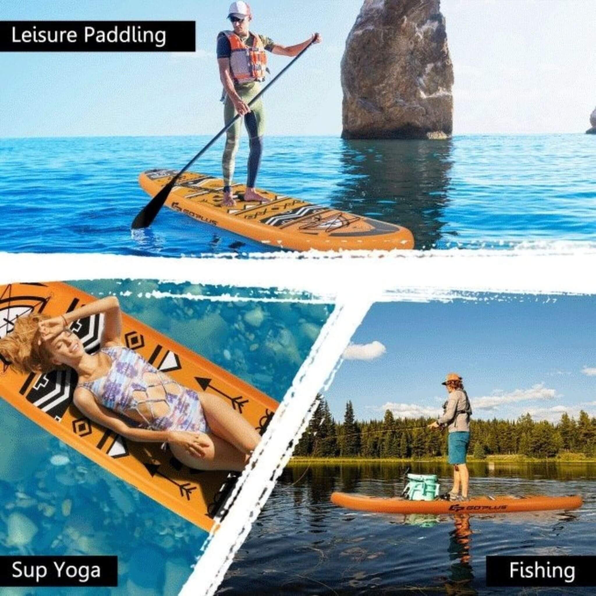 GoPlus 10.5FT Inflatable Stand Up Surfboard Paddle Board W/ SUP Aluminum Paddle (SAK95162) - Image 12