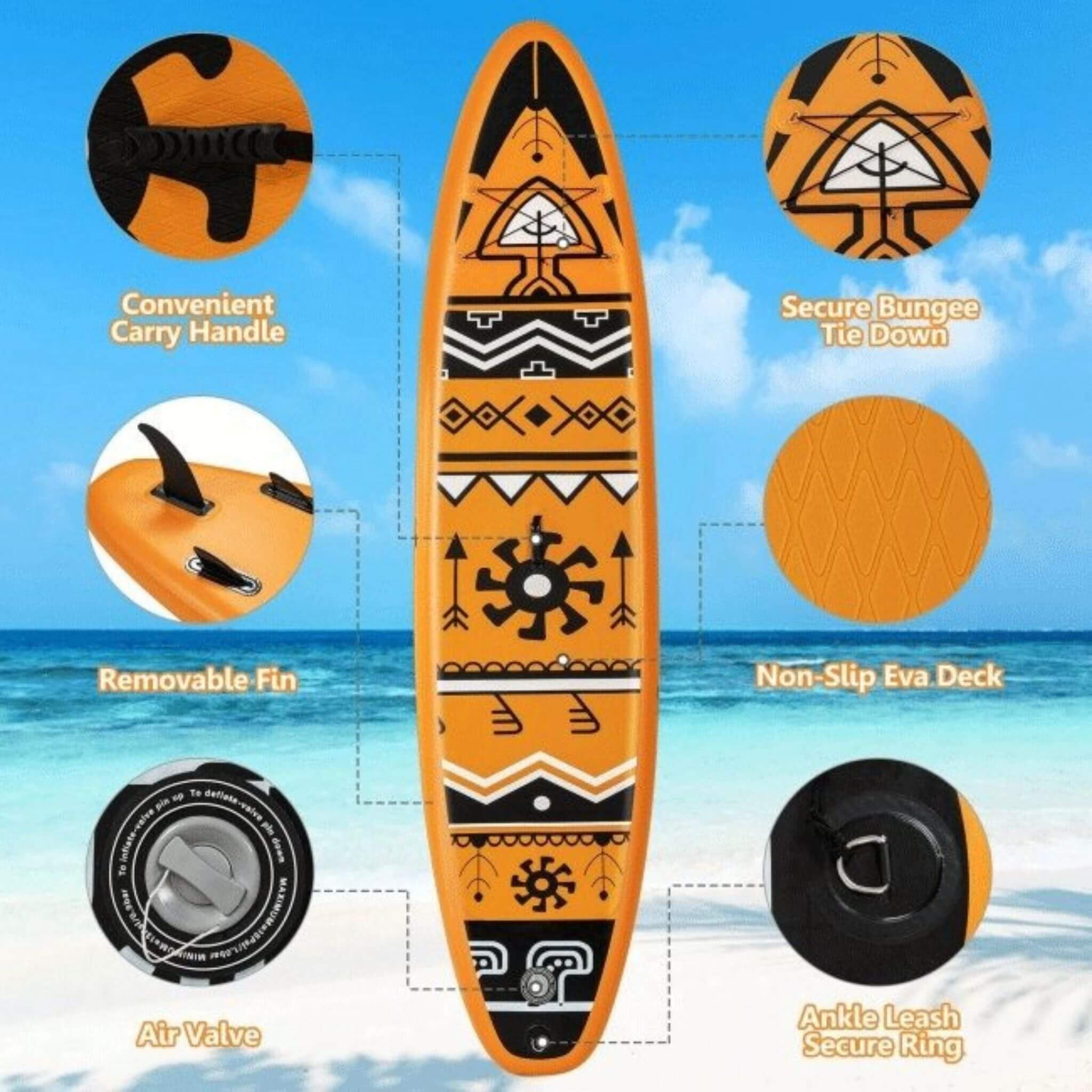 GoPlus 10.5FT Inflatable Stand Up Surfboard Paddle Board W/ SUP Aluminum Paddle (SAK95162) - Image 5