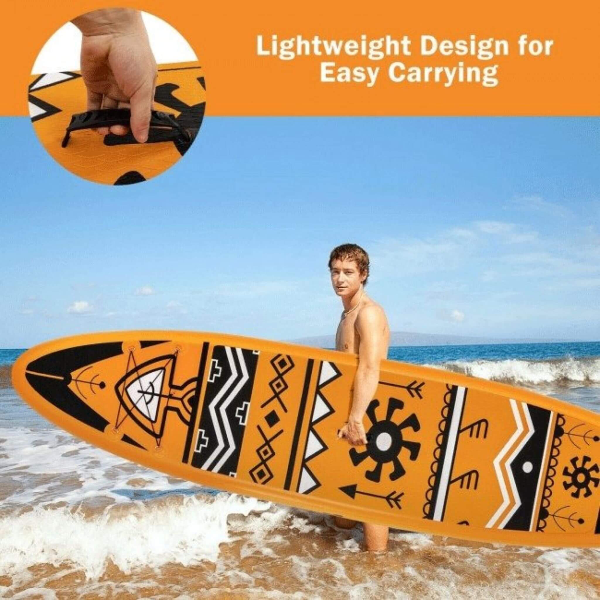 GoPlus 10.5FT Inflatable Stand Up Surfboard Paddle Board W/ SUP Aluminum Paddle (SAK95162) - Image 9